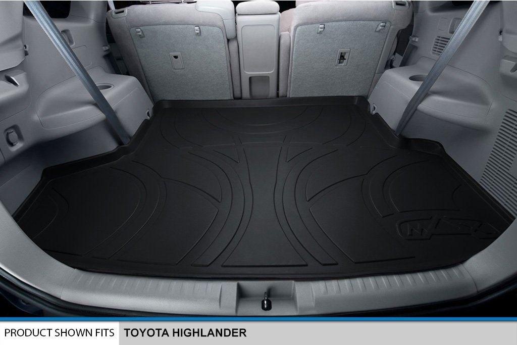 MAXLINER All-Weather Floor Mats & Cargo Liner Set for 2008-2013 Toyota Highlander Hybrid - 3 Row Custom Fit Black Rubber Car Mats - Perfect for Family Road Trips and Outdoor Adventures