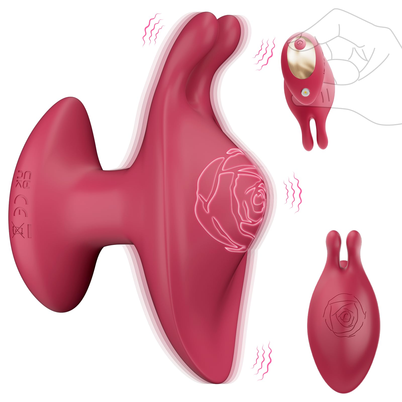 Rose Clitoral Vibrator - 10 Speed Mini Rabbit Vibrator for Women, Waterproof Silicone Clit & Nipple Stimulator, Adult Sex Toy for Vaginal & Clitoral Pleasure | Perfect for Solo Play, Couples Intimacy & Sensual Massage