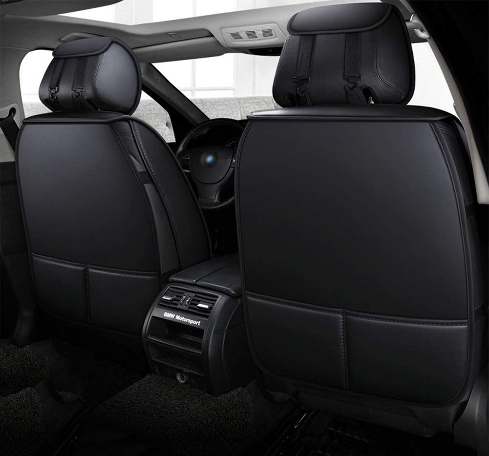 Stylish Bling Retro Lattice Silk & Leather Universal Car Seat Covers - Front & Rear Set (Black Luxury) | Perfect for Sedans, SUVs & Luxury Vehicles - Enhances Comfort & Interior Aesthetics
