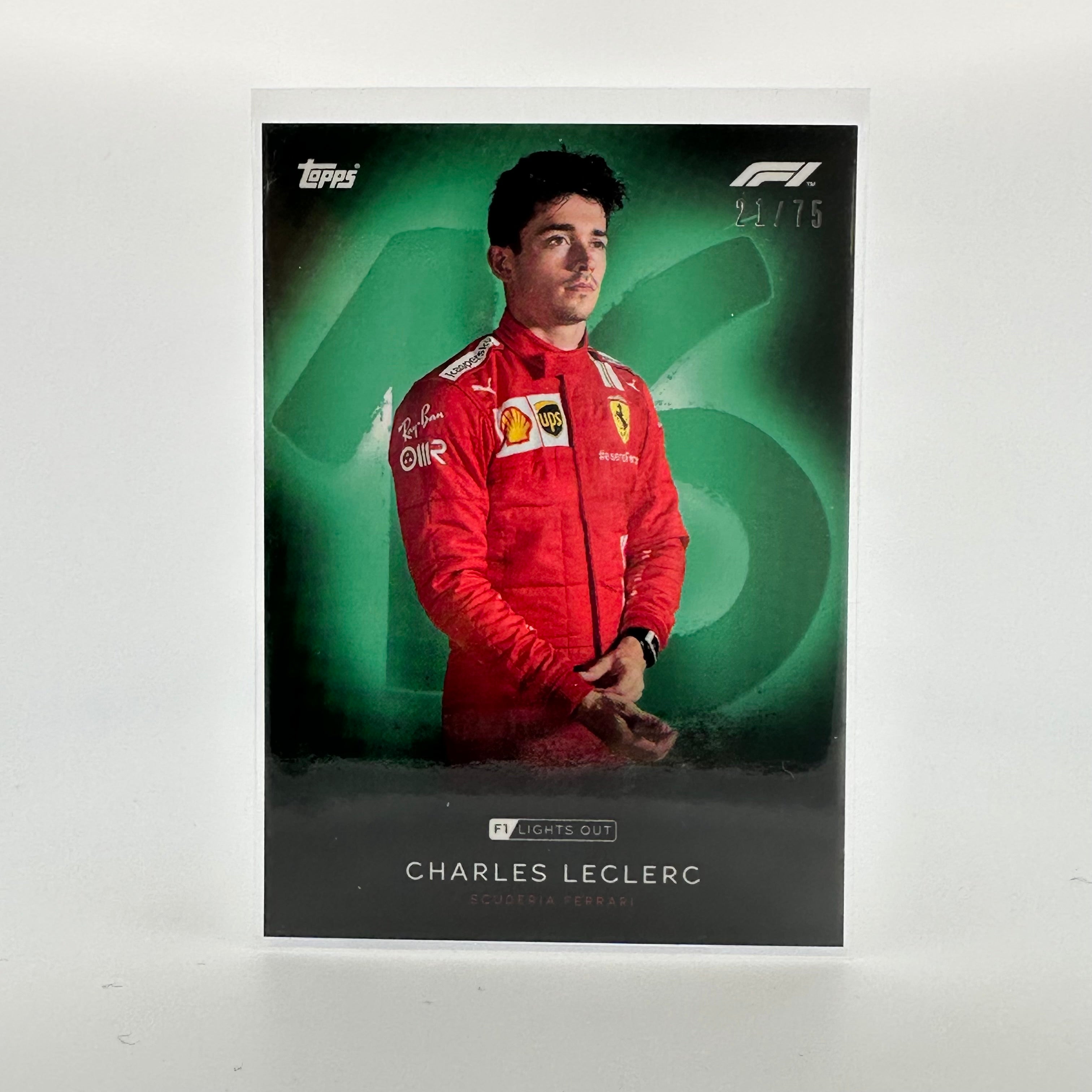 75 Charles Leclerc Green Parallel Racing Driver Trading Card - Perfect for F1 Collectors, Sports Memorabilia Enthusiasts & Race Day Decor