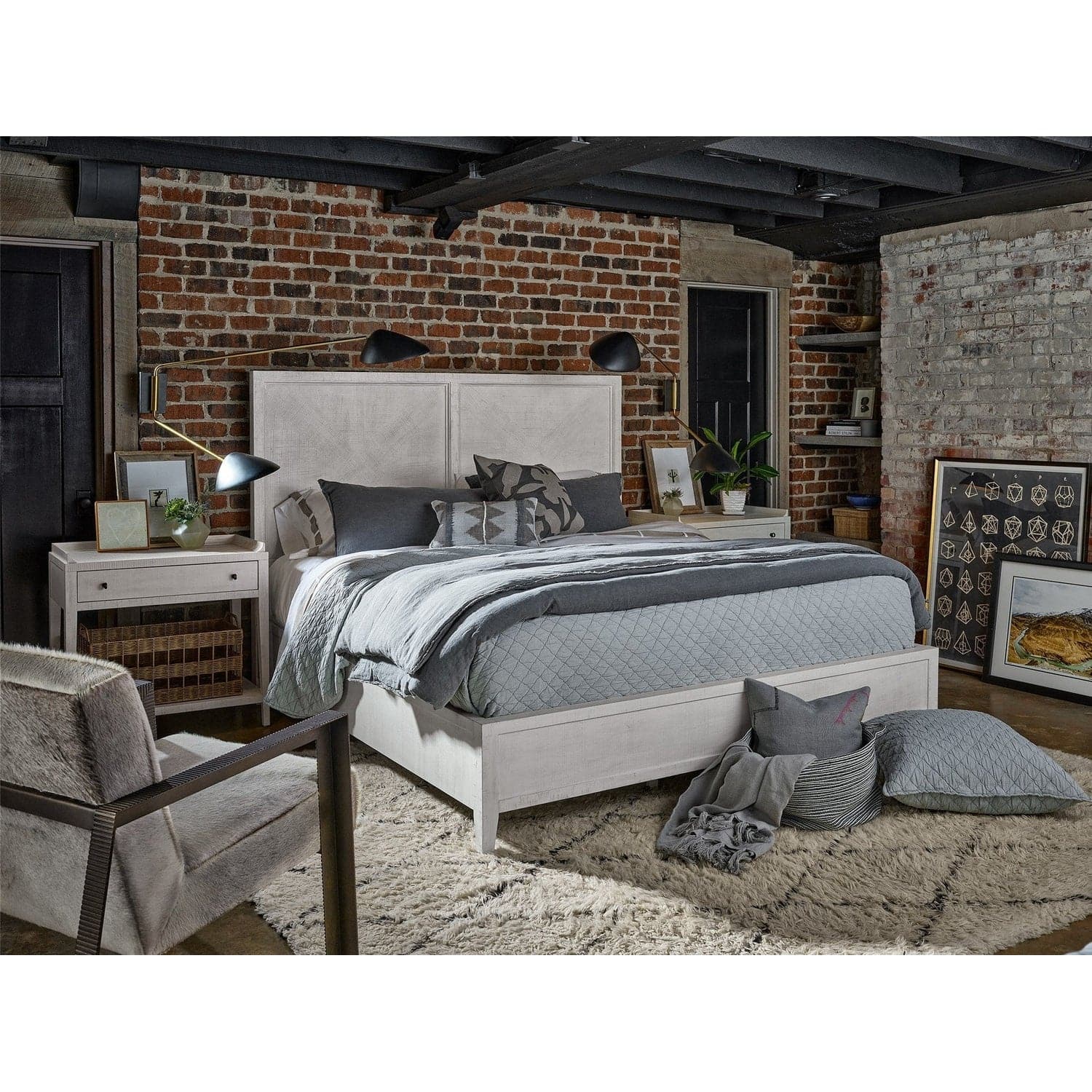 Ames King Size Bed Frame with Headboard - Sturdy Metal Platform Bed for Master Bedroom, Guest Room, or Dorm