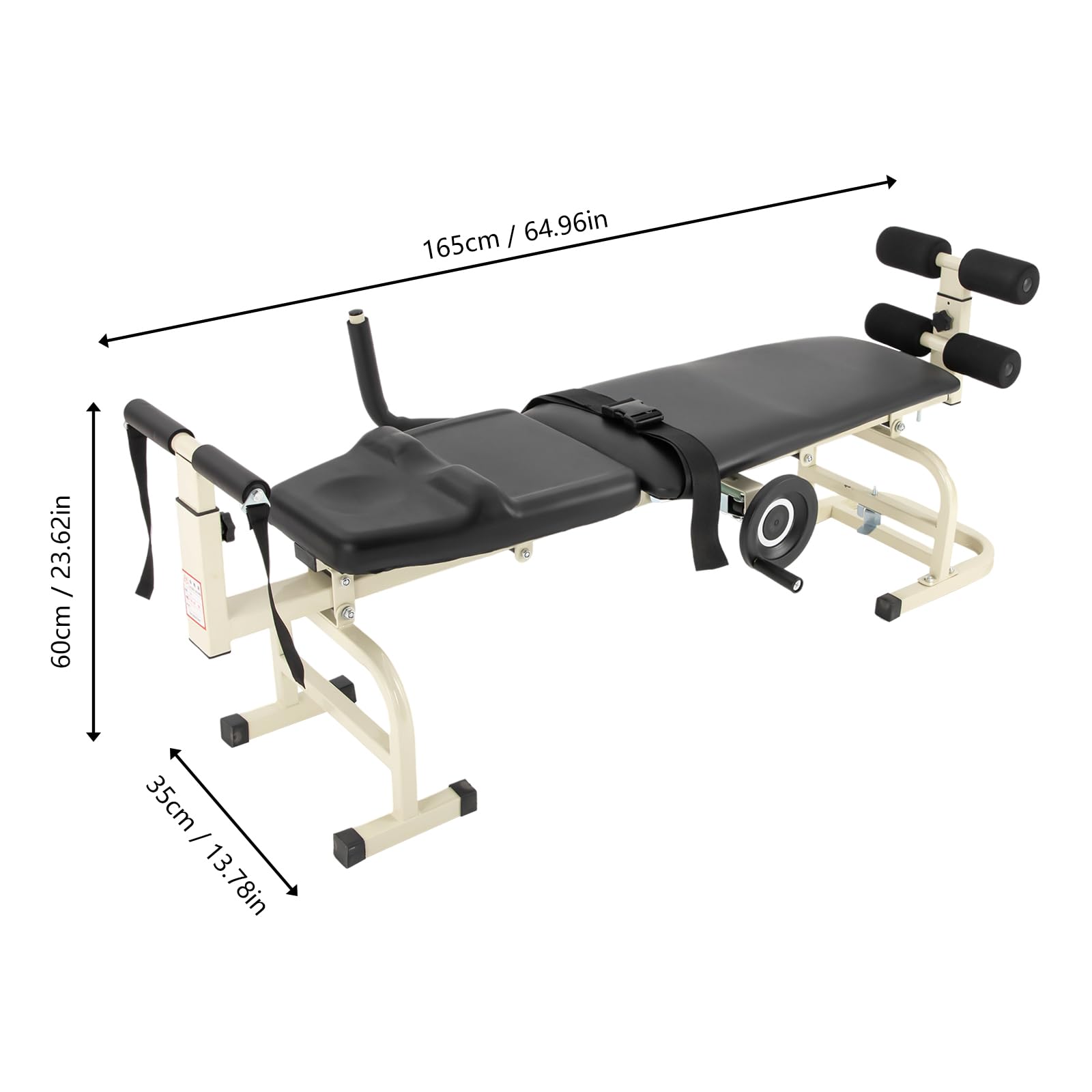 Portable Folding Massage Table - Cervical & Lumbar Traction Bed for Back Pain Relief, Body Stretching Device with Adjustable Height | Perfect for Chiropractic Clinics, Physical Therapy & Home Use