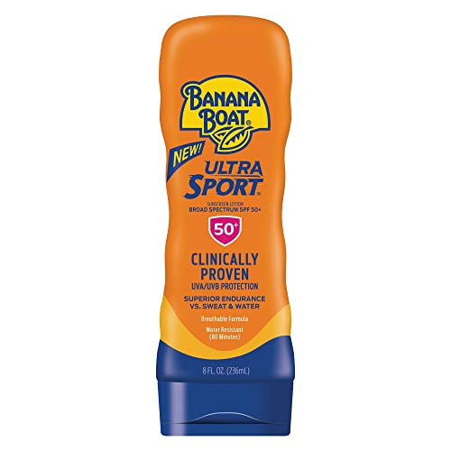 Banana Boat Sport Sunscreen Lotion SPF 50 - 8 oz Waterproof Sunblock for Outdoor Activities, Swimming & Sports - UVA/UVB Protection for Active Lifestyles