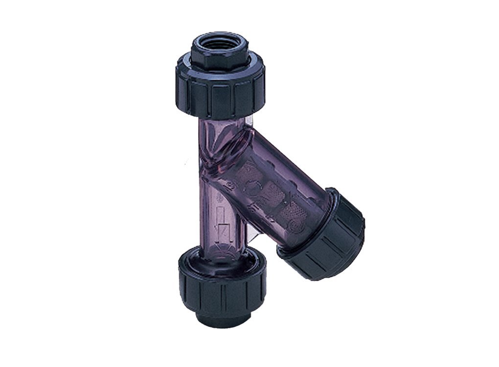 Asahi America 1257007 PVC Sediment Y-Strainer 3/4 Inch Socket & NPT Female Convertible - Ideal for Water Filtration in Plumbing, Irrigation, and Industrial Applications
