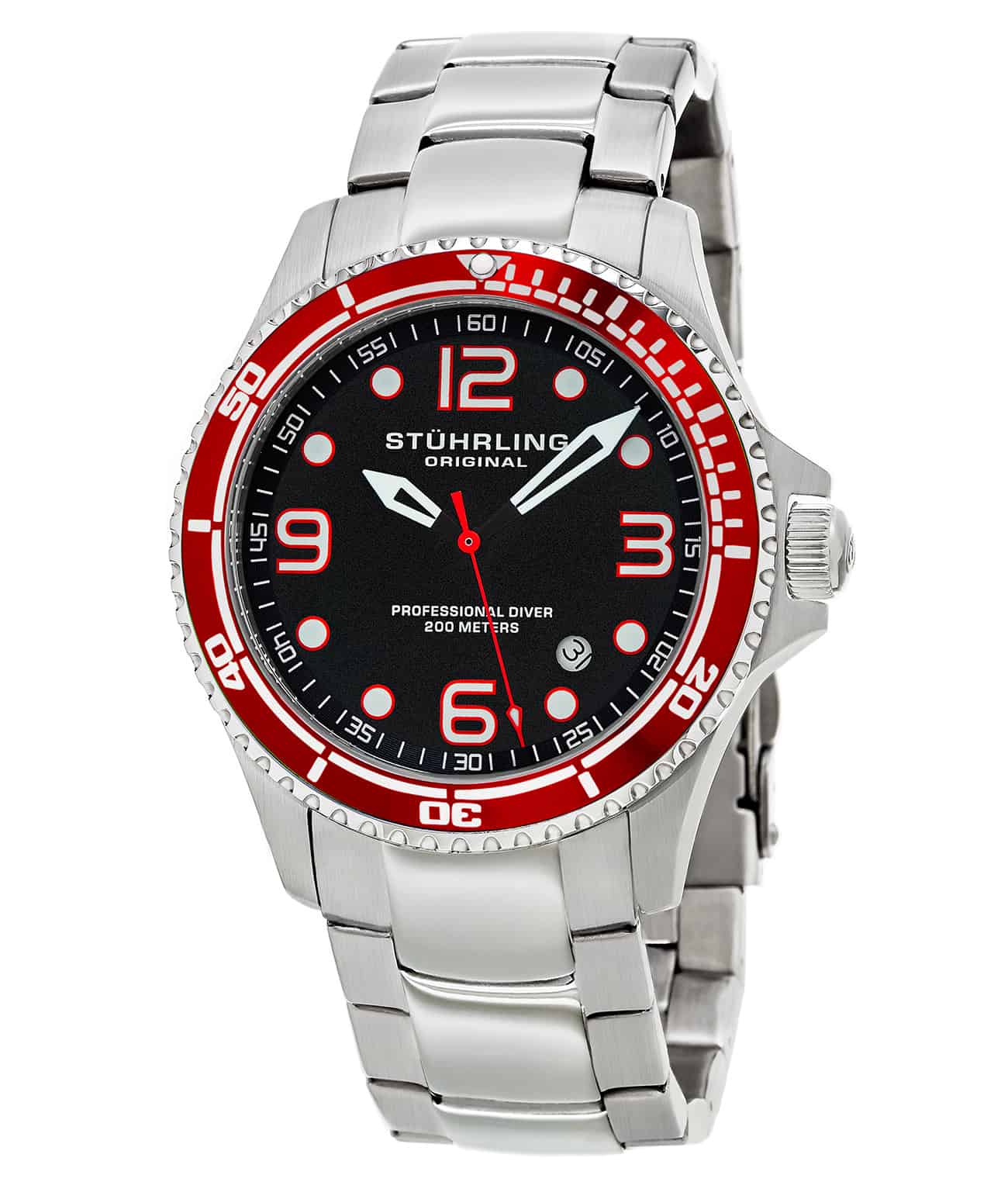 Grand Regatta 593 Quartz 45mm Diver Watch for Men - Waterproof Stainless Steel Analog Wristwatch - Perfect for Scuba Diving, Swimming & Outdoor Adventures