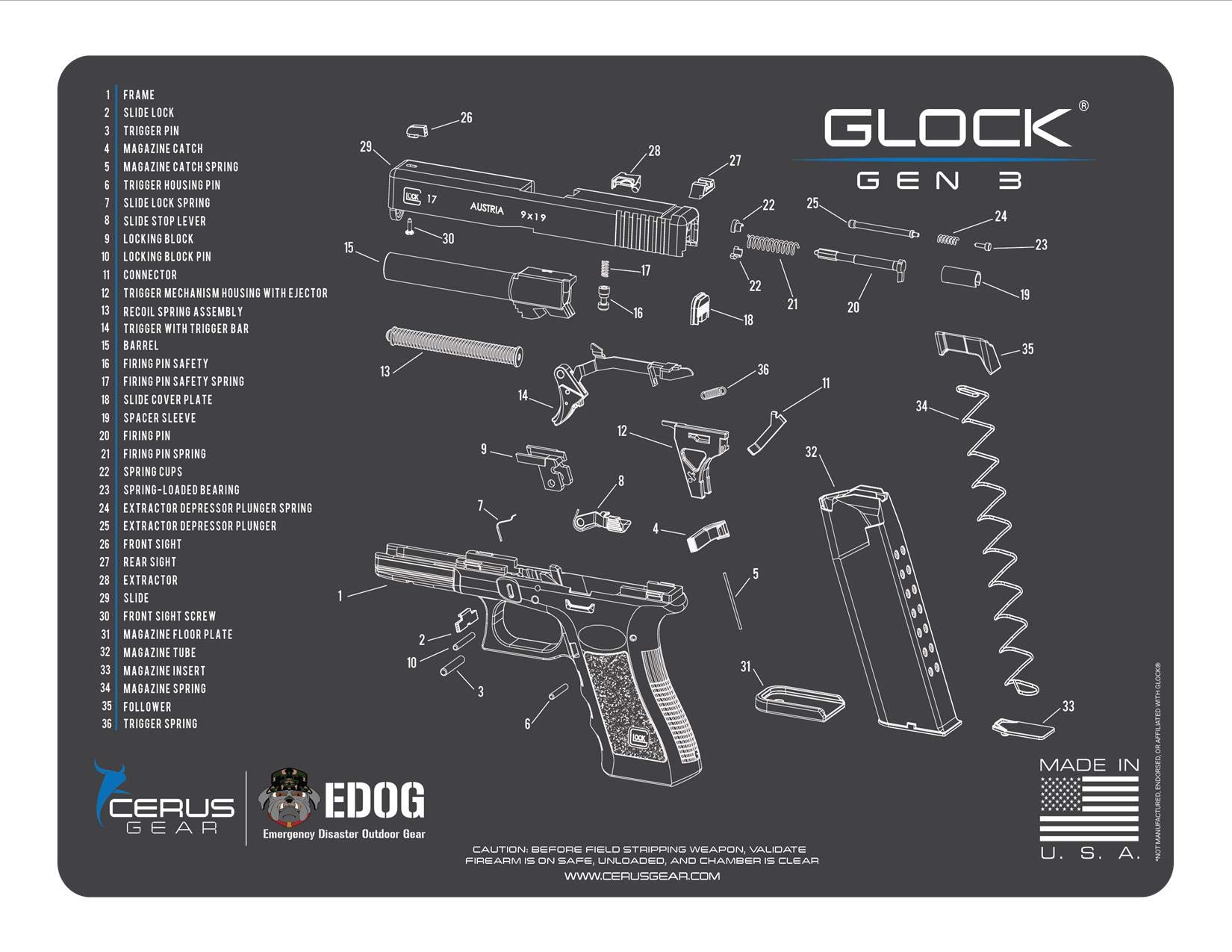 **Glock Gen 3 Gun Cleaning Kit – Complete Pistol Maintenance Set for 9mm, .45, & 22LR – Includes Hoppes Oil, Solvent, Brushes, Picks, Patches & Non-Slip Cleaning Mat – Perfect for Home, Range & Field Use**