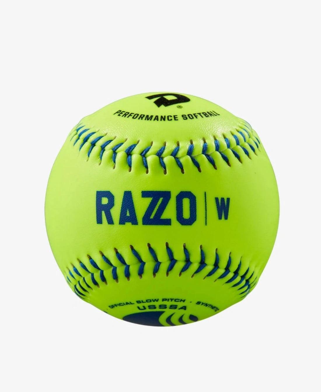RAZZO 11 Classic W USSSA Slowpitch Synthetic Softballs - 12 Pack (Dozen) for Competitive Play & Practice | Perfect for Softball Tournaments, Training & Recreational Games