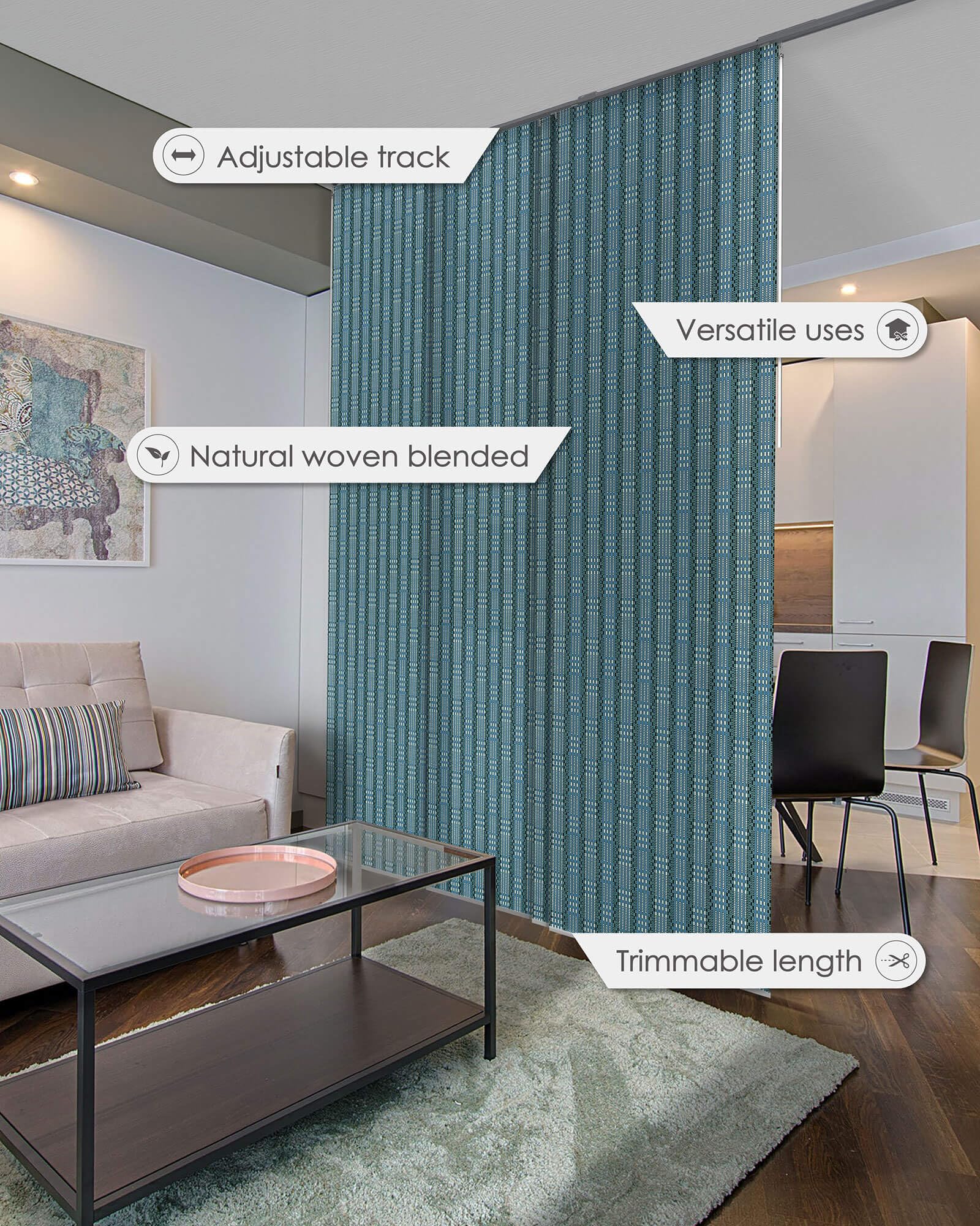 GoDear Design Adjustable Sliding Room Divider 45.8