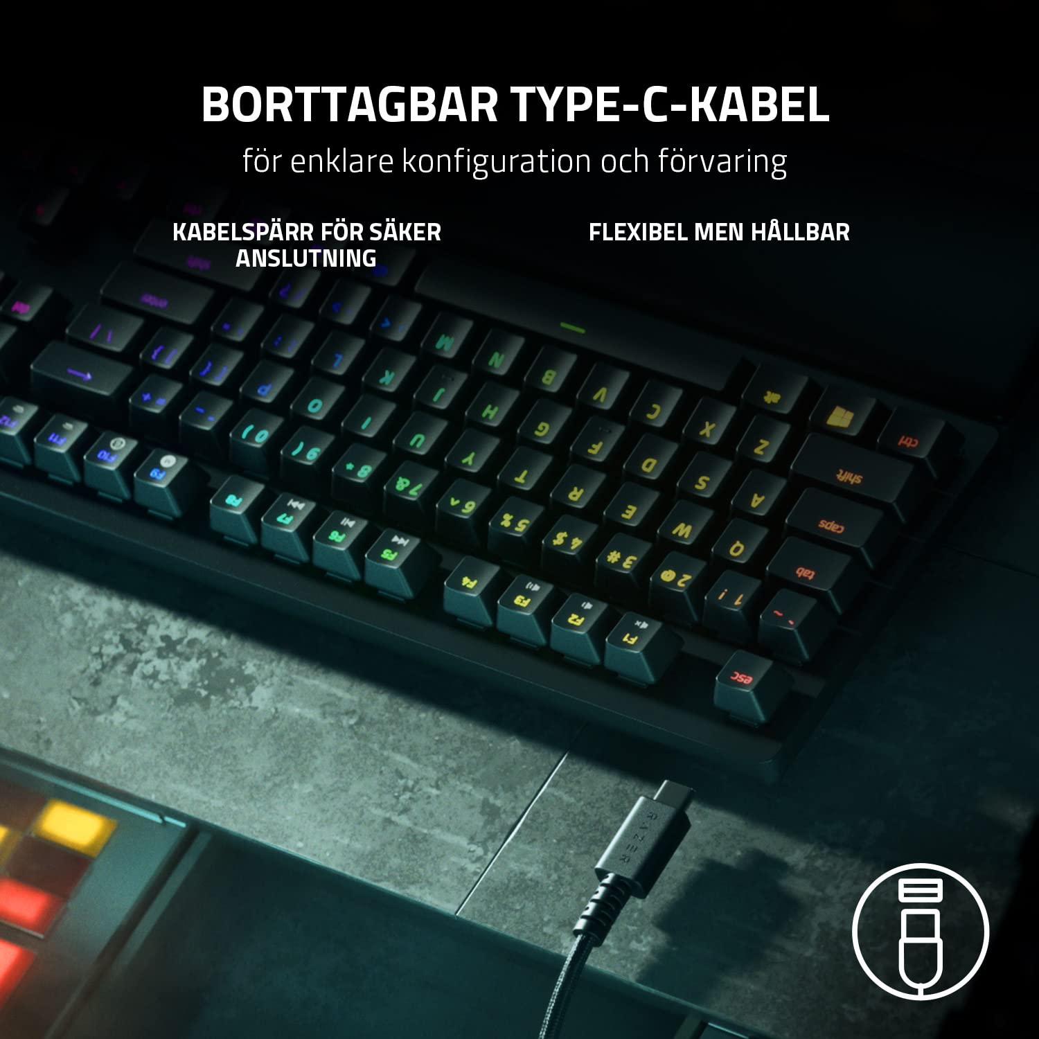 Huntsman V2 Tenkeyless Mechanical Gaming Keyboard with Red Switches - Nordic Layout for PC, Mac & PS5 | Perfect for Esports, Typing & Office Work