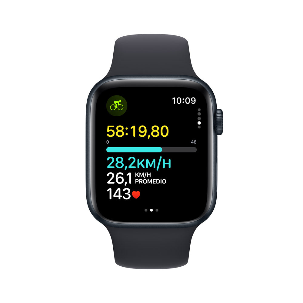 Apple Watch SE GPS + Cellular 44mm Midnight Aluminum Case with Midnight Sport Band M/L - Perfect for Fitness Tracking, Calls & Notifications on the Go