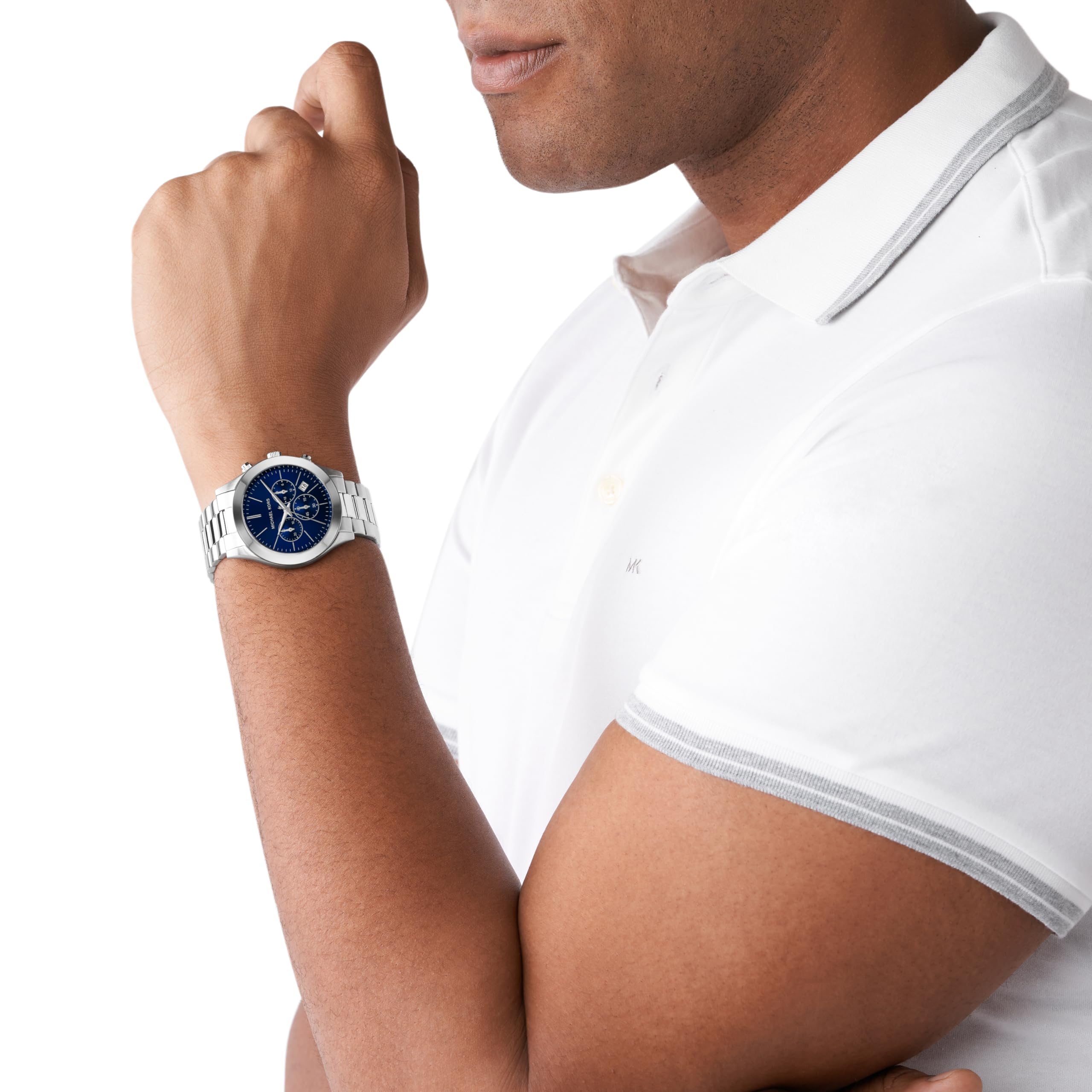 Michael Kors Oversized Slim Runway Men's Watch - Stainless Steel Chronograph Watch for Men | Water Resistant, Date Display | Perfect for Business, Casual & Formal Wear
