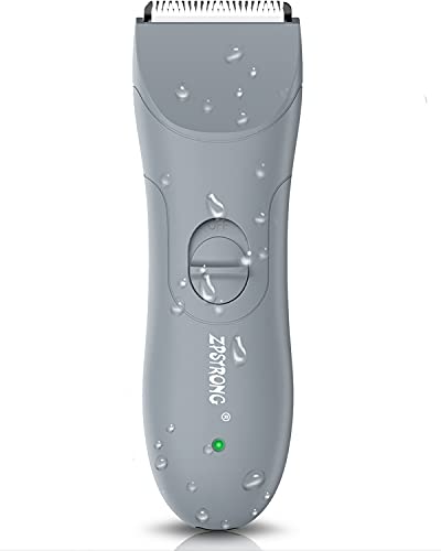 Waterproof Groin Hair Trimmer for Men | Electric Ball Shaver with Ceramic Blades | Safe Wet/Dry Body Groomer to Prevent Nicks & Cuts | Quiet Pubic Hair Clipper | Perfect for Showering, Travel & Sensitive Skin Care
