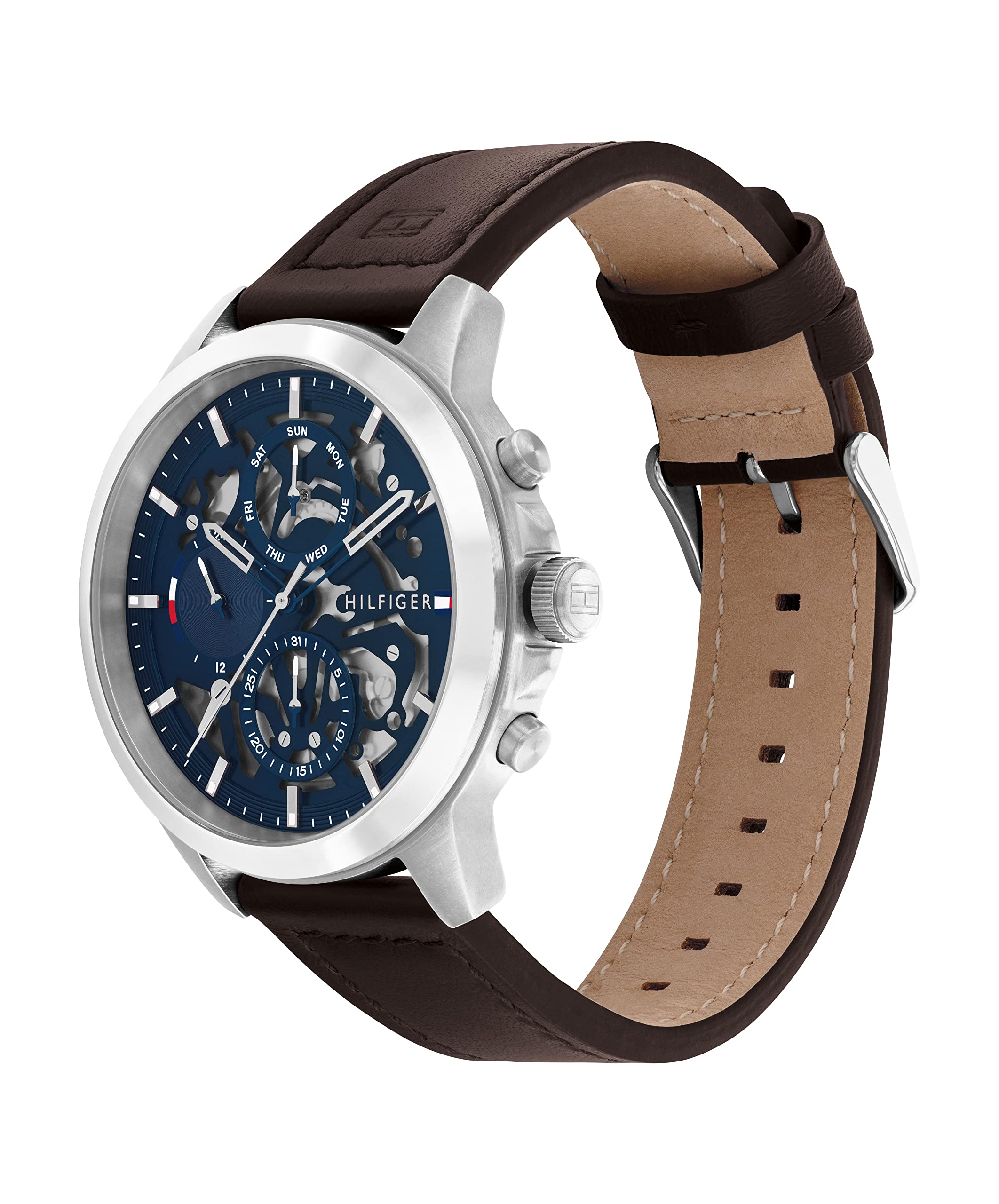 Tommy Hilfiger Men's Casual Watch - Waterproof 50M Multifunctional Wristwatch with Date Display - 44mm Stainless Steel Fashion Watch for Business, Travel & Everyday Wear