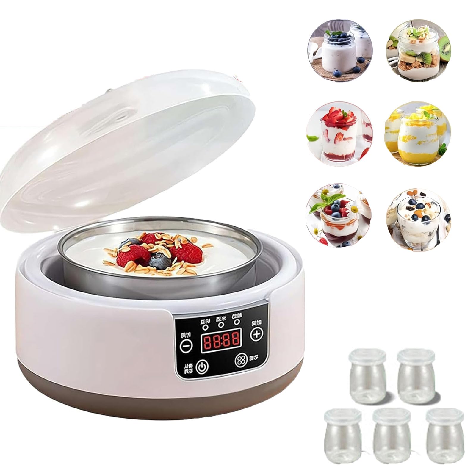 36-Hour Yogurt Maker with Temperature Control - 1400ml Electric Yogurt Machine, Multi-Function Stainless Steel Design for Homemade Yogurt, Kefir & Probiotic Foods - Perfect for Home Kitchens & Healthy Lifestyles