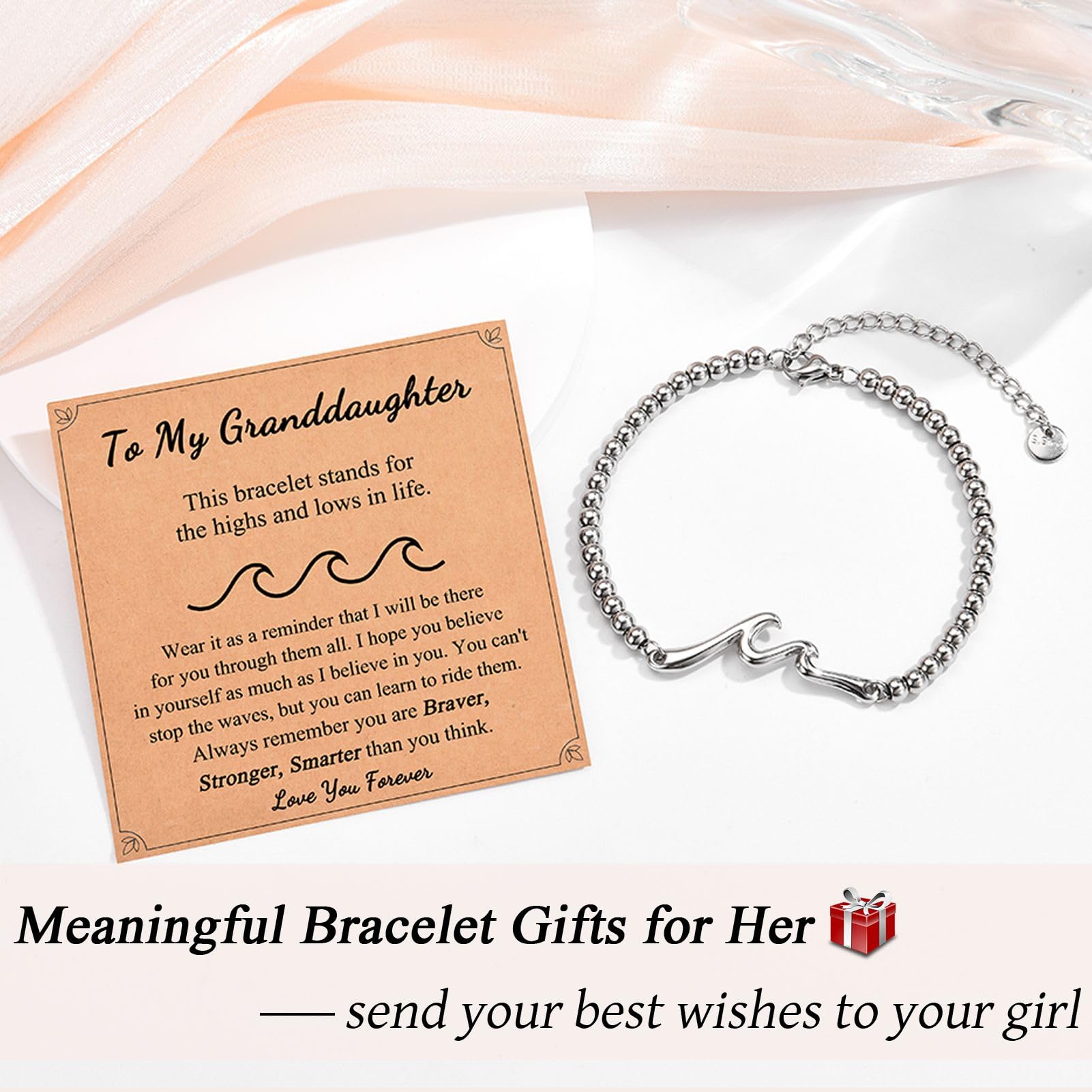 The Wave of Life Bracelet - Meaningful Gifts for Women, Best Friend, Sister, Daughter, Granddaughter & Niece | Christmas, Birthday, Valentine's Day & Graduation Present | Perfect for Everyday Wear, Special Occasions & Thoughtful Surprises
