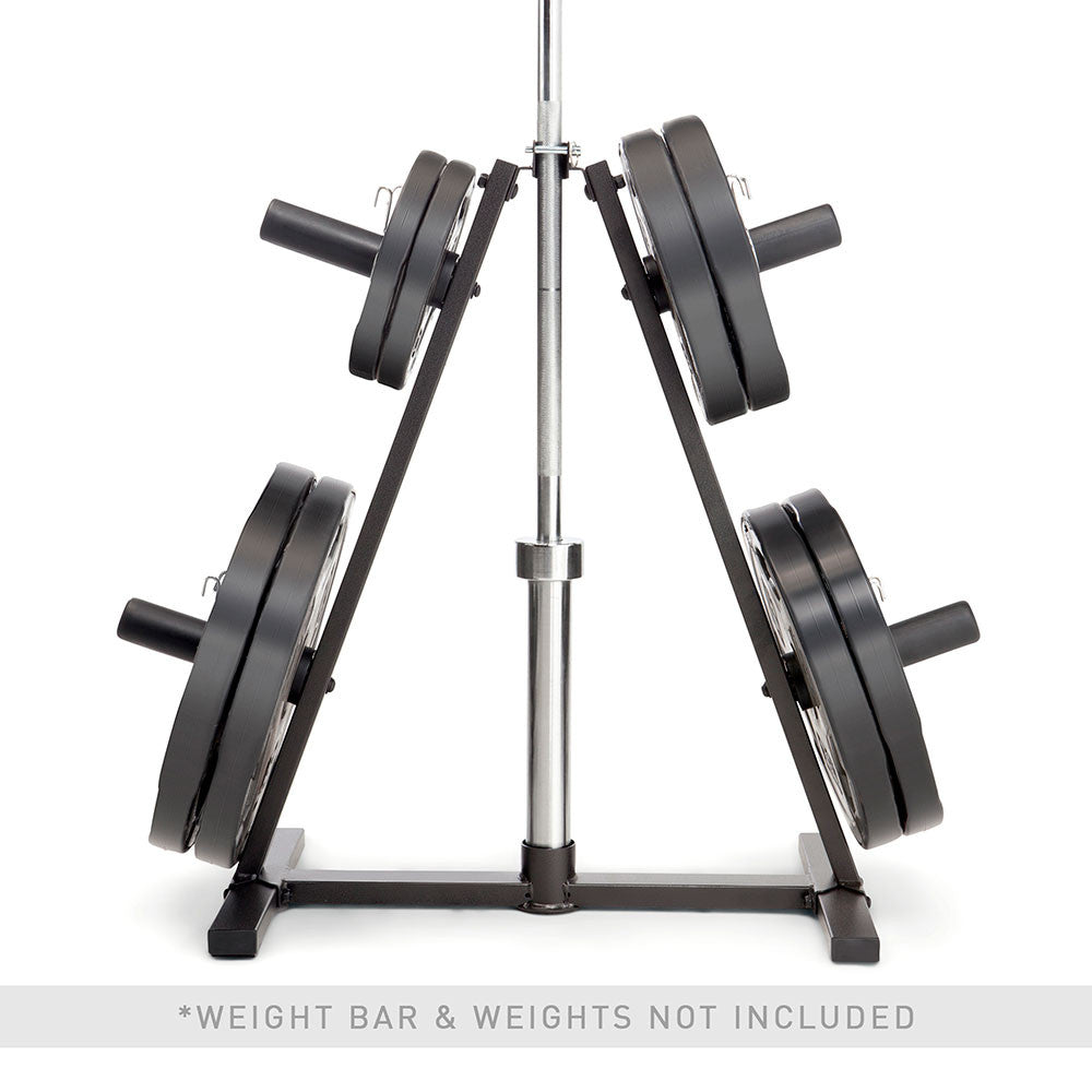Marcy A-Frame Olympic Weight Plate Tree & Vertical Bar Holder | PT 5740 - Heavy Duty Gym Equipment for Weightlifting & Strength Training
