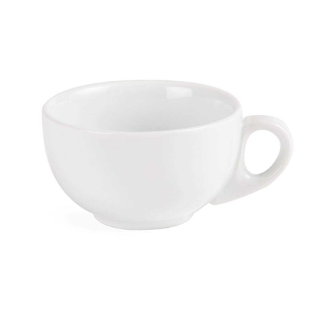 Premium White Ceramic Cappuccino Cups - 10oz (12-Pack) for Coffee, Tea & Hot Beverages - Perfect for Home, Office & Cafes