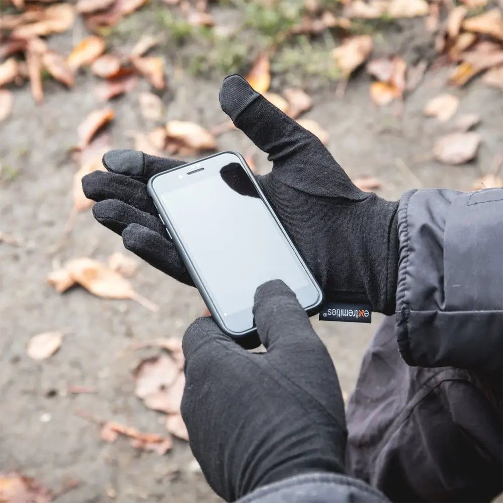 Extremities Merino Wool Touchscreen Liner Gloves - Warm & Soft for Outdoor Activities, Hiking, Skiing & Winter Sports