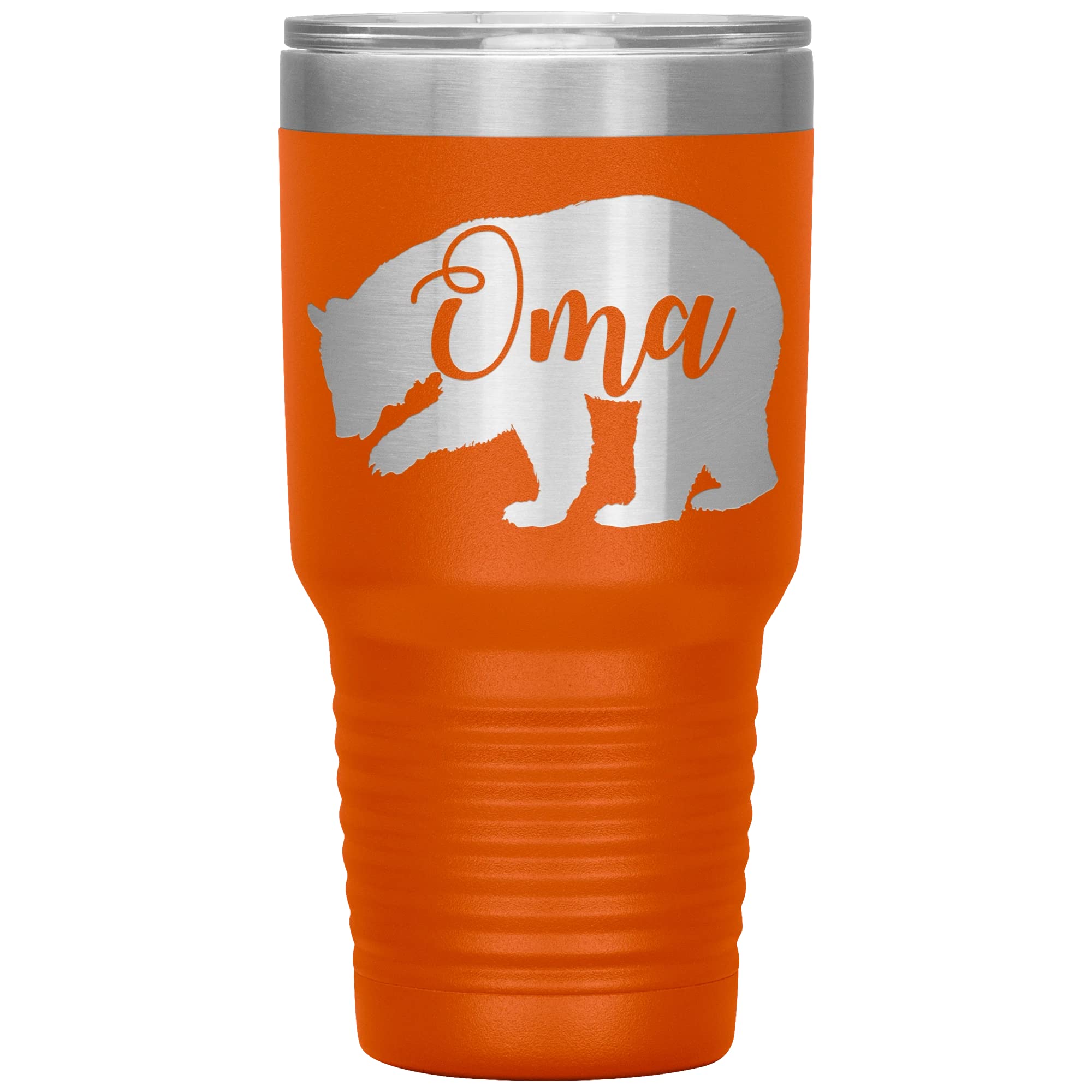 Oma Bear Tumbler - 30oz Insulated Stainless Steel Cup with Engraving - Perfect Gift for Grandma - Keeps Drinks Hot/Cold for Hours - Ideal for Coffee, Tea & Outdoor Activities