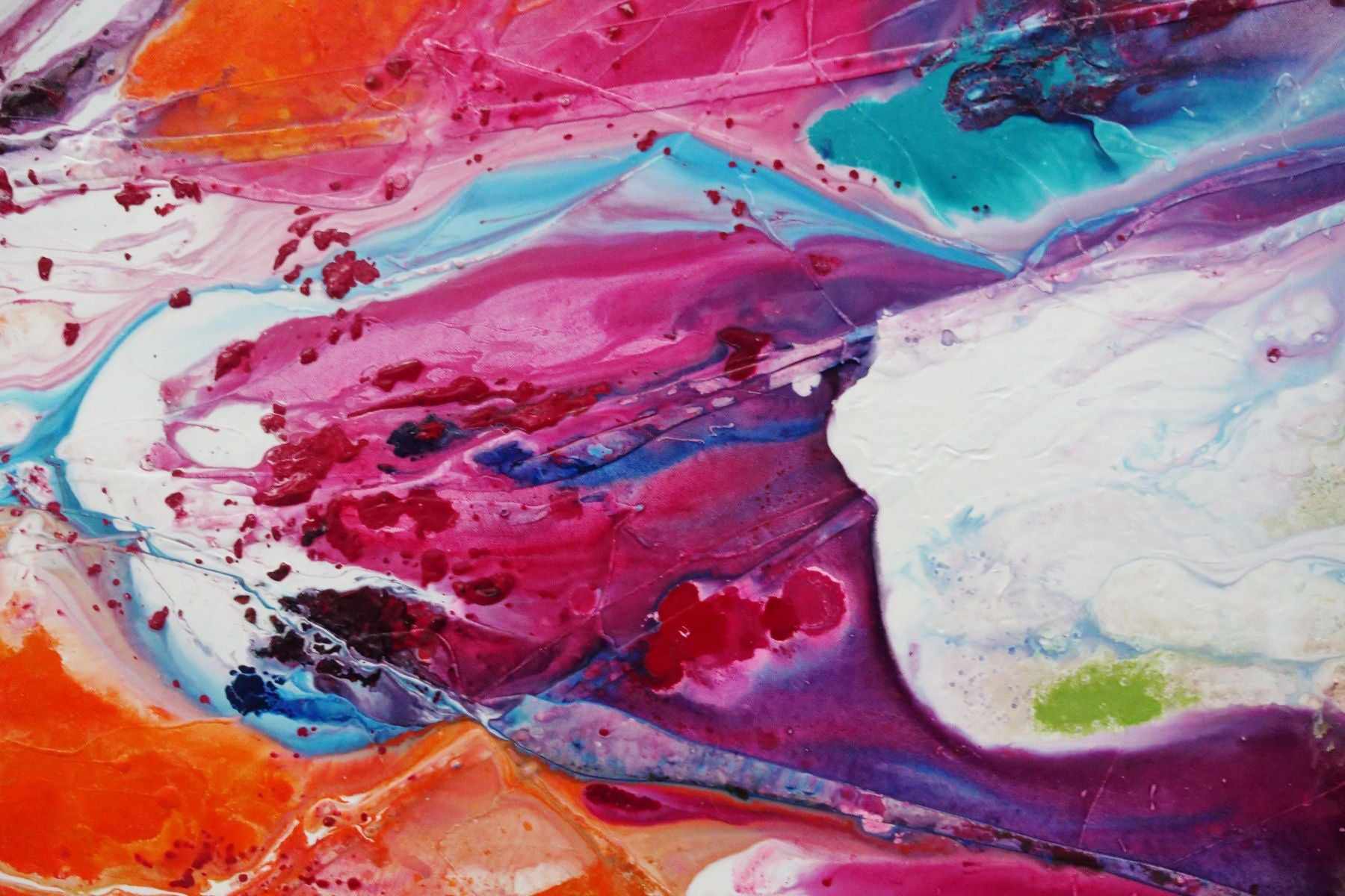 Vibrant Abstract Textured Painting - 240cm x 100cm Colour Melt Canvas Art | Perfect for Modern Living Room, Bedroom or Office Wall Decor