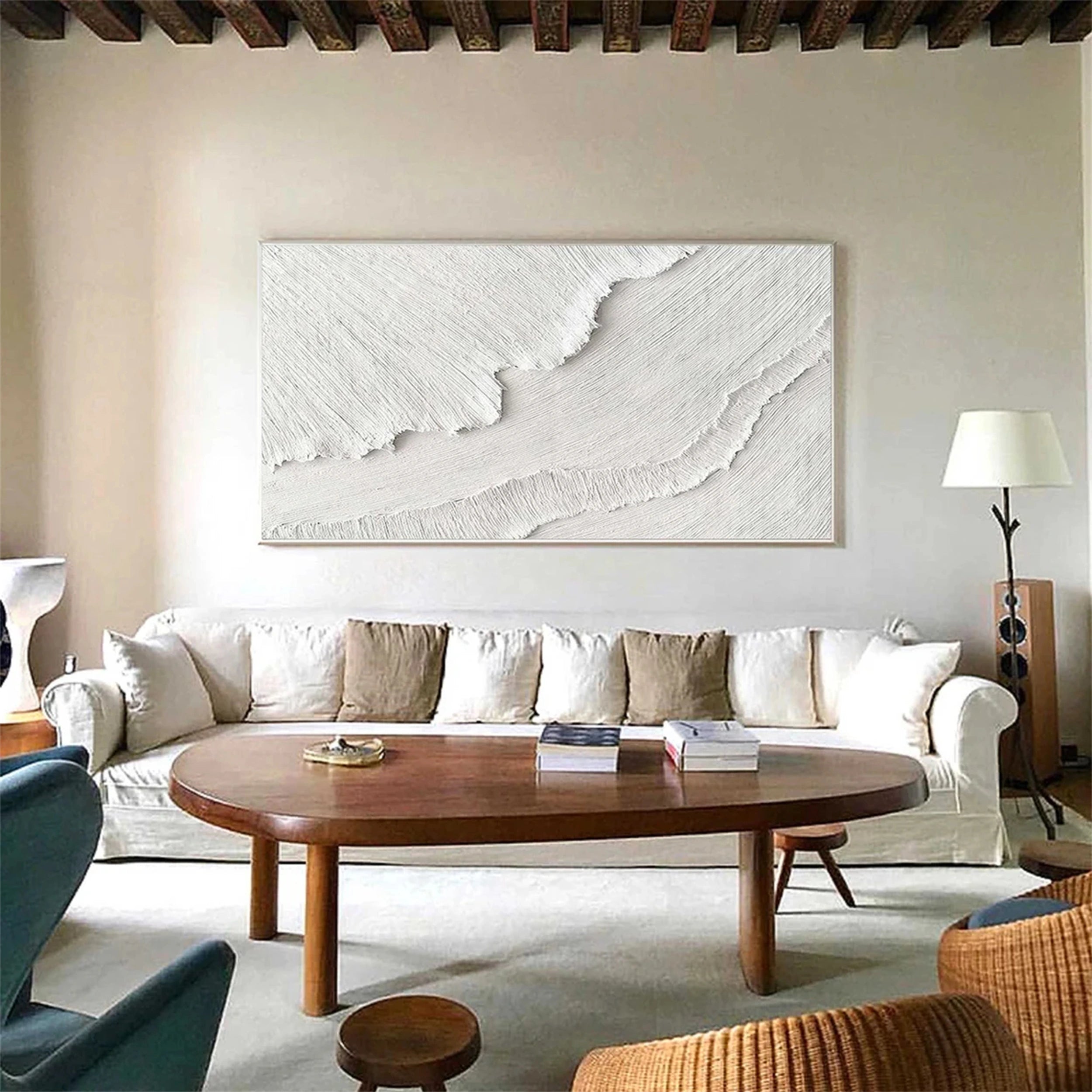 Ocean and Sky Painting #OS 098 - Handmade Canvas Wall Art for Home & Office Decor - Perfect for Living Room, Bedroom, or Office Wall Decoration