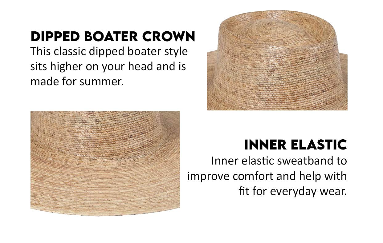 Lack of Color Women's Palma Wide Brim Straw Boater Hat for Summer - Beach Vacation, Garden Party & Outdoor Sun Protection