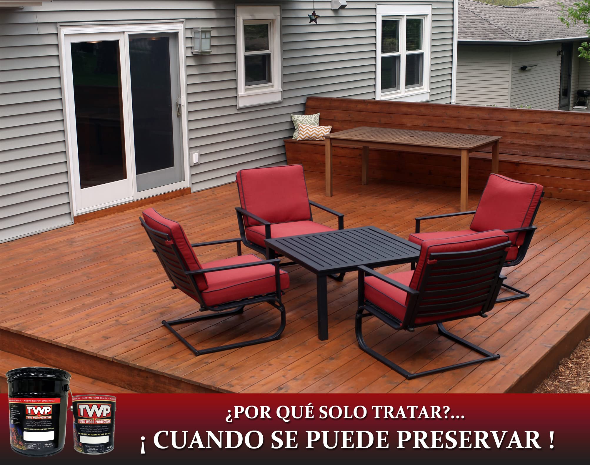 AMTECO INC TWP-100-5 5 Gallon Clear Extension Oil Stain - Premium Wood Finish for Decks, Fences & Outdoor Furniture - Waterproof & UV Resistant Protection