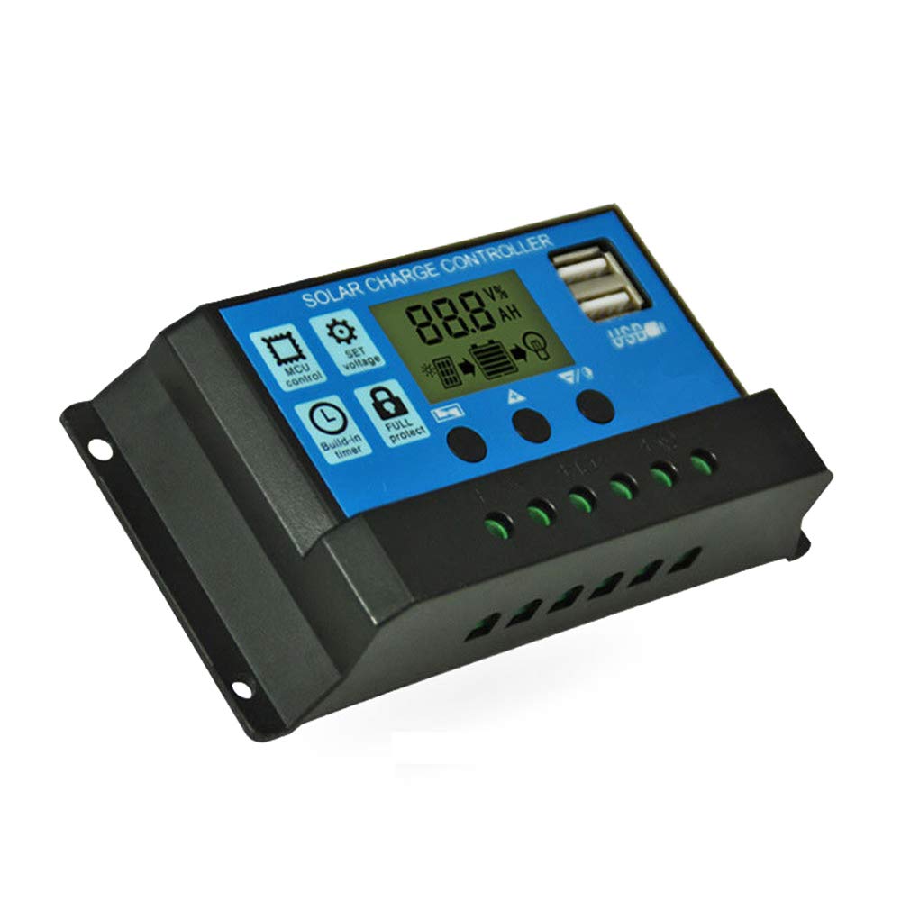 24V Universal Solar Charge Controller with Dual USB Ports - Auto Regulator for DIY Solar Panel Battery Charging - Perfect for RVs, Boats, and Off-Grid Power Systems