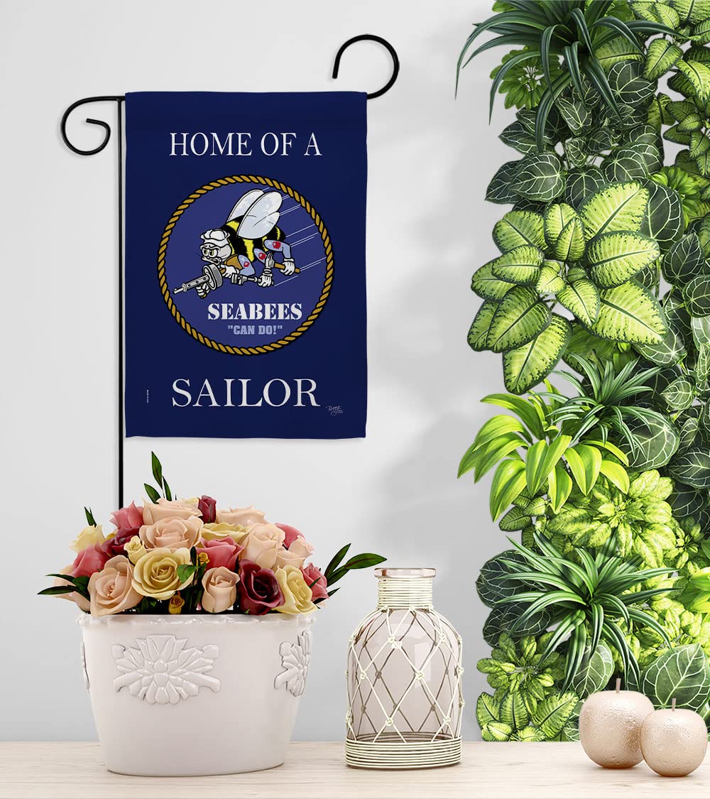 US Navy Seabee Garden Flag Set - Double-Sided Military Decor for Yard & Home