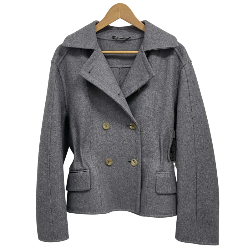 Ermanno Scervino Grey Double Faced Wool Cinch Jacket for Women | Slim Fit Blazer | Size IT40 / US S / UK 4-6 | Perfect for Office Wear, Business Meetings & Formal Events