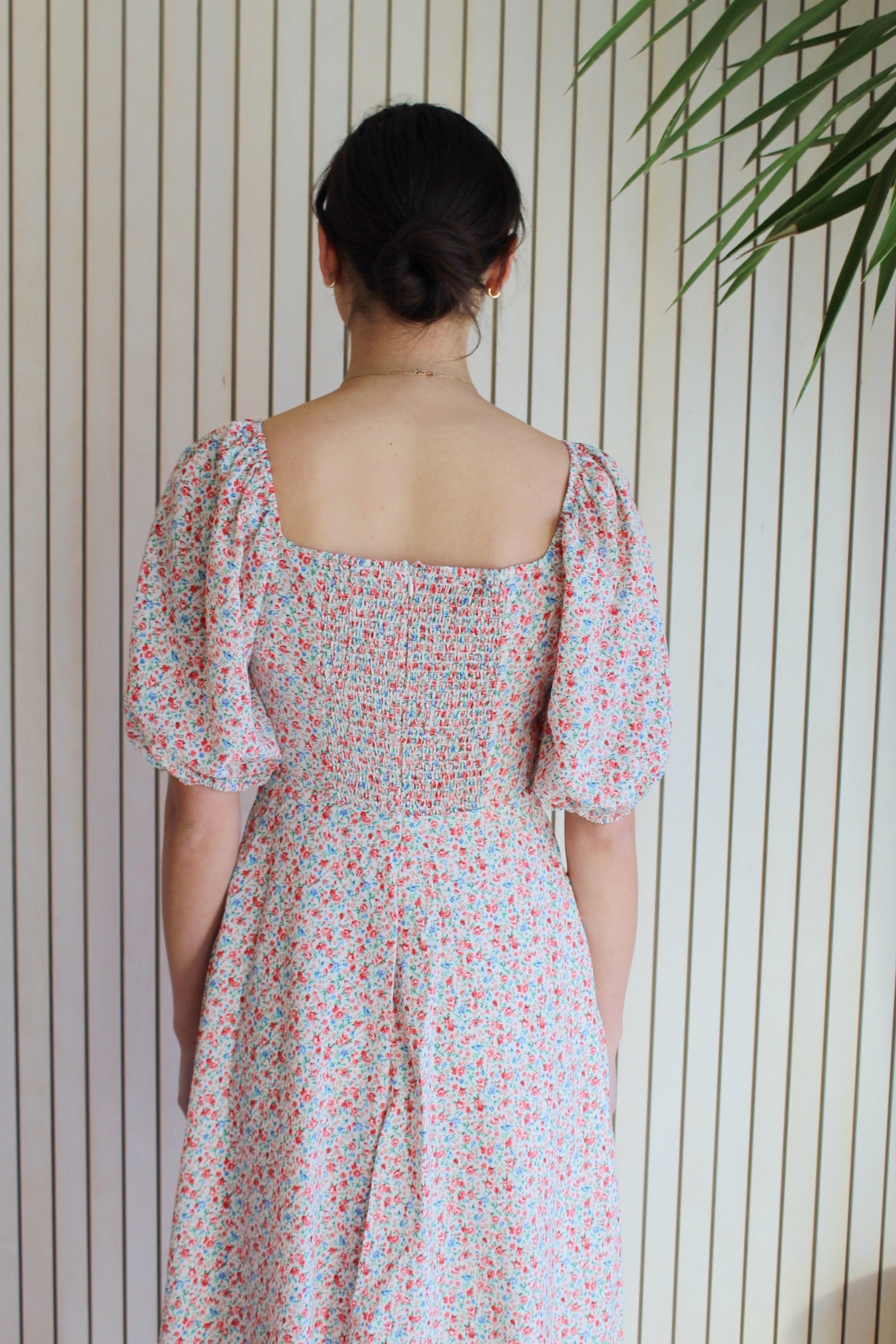 Florence Midi Dress for Women - Elegant Floral Print Summer Dress with Short Sleeves | Perfect for Beach Vacations, Date Nights & Casual Outings