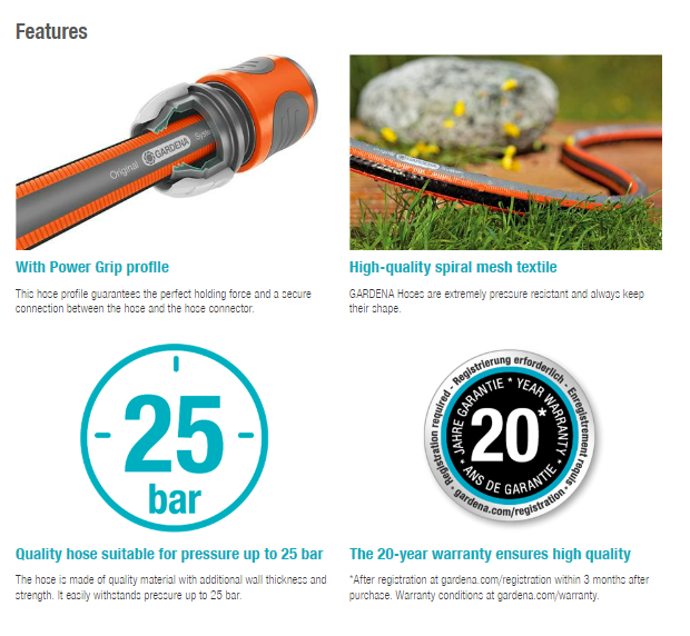 Gardena Comfort FLEX Garden Hose 13mm (1/2 Inch) 30m - Flexible, Durable & Kink-Free Water Hose for Lawn, Garden & Outdoor Use