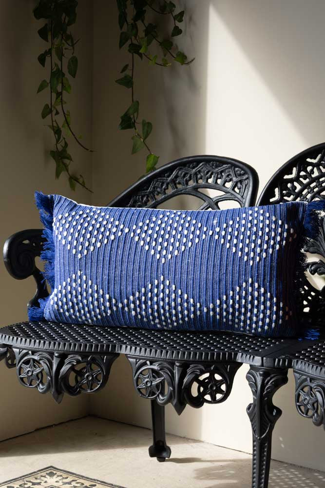 Premium Blue Diamond Outdoor Cushion - Waterproof & UV Resistant Patio Furniture Cushion for Garden, Poolside, and Deck Comfort