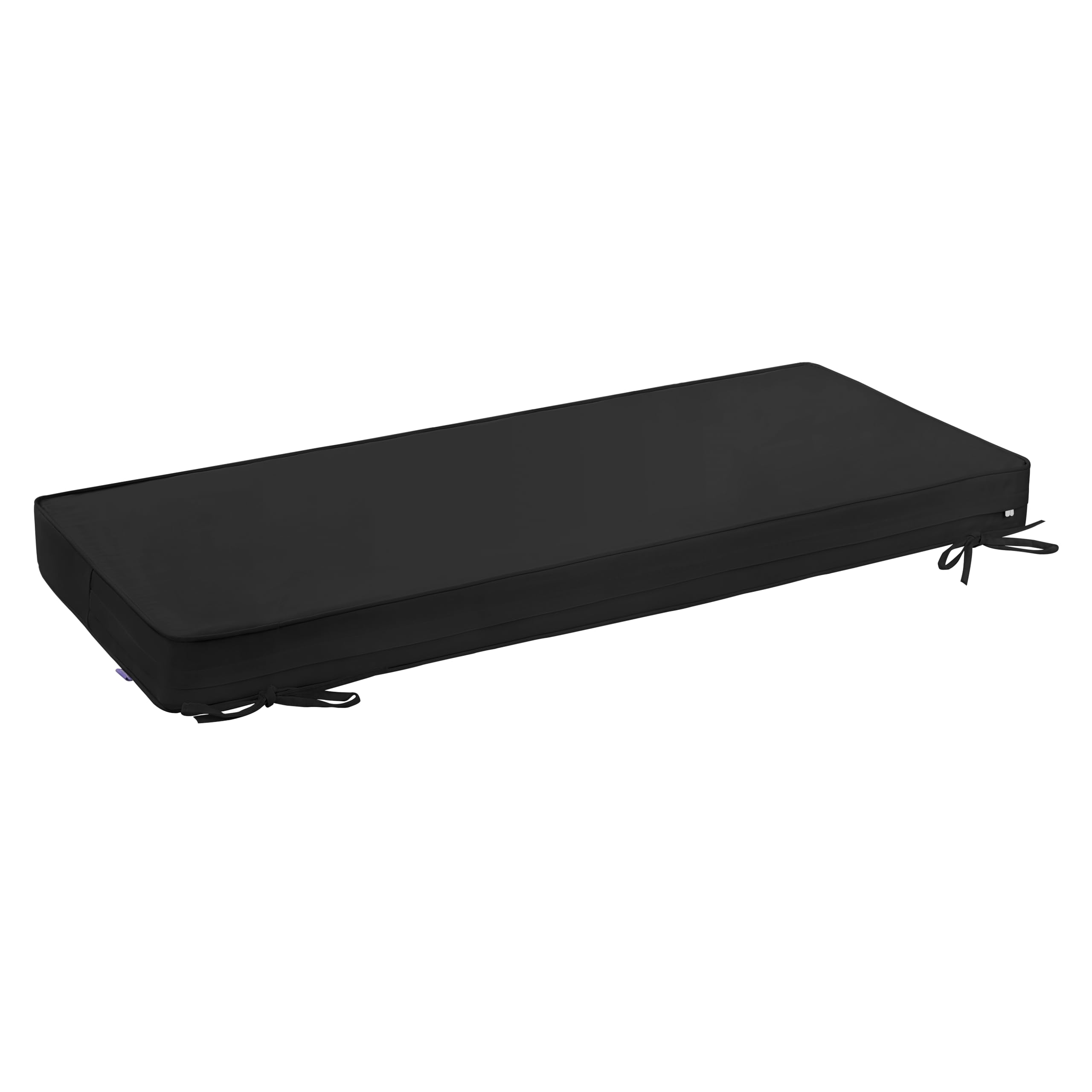 Premium Double Piping Bench Cushion - Waterproof & UV Resistant Outdoor Furniture Cushion with Non-Slip Ties & Removable Cover - Perfect for Patio, Garden, Deck, Piano Bench (42x18x3 Inches, Black) - Ideal for Outdoor Relaxation & Home Decor