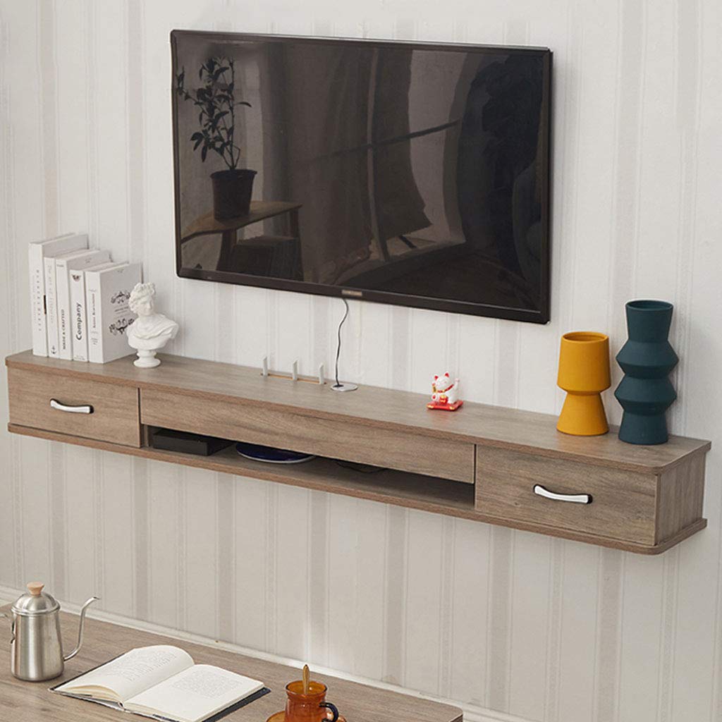 GLZSTAR Floating TV Stand Wall Mounted Media Console with Drawers & Open Shelves - Modern Entertainment Center for Living Room, Bedroom & Home Theater (60 Inch, Black) - Perfect for TVs, Gaming Consoles & Audio Equipment Storage