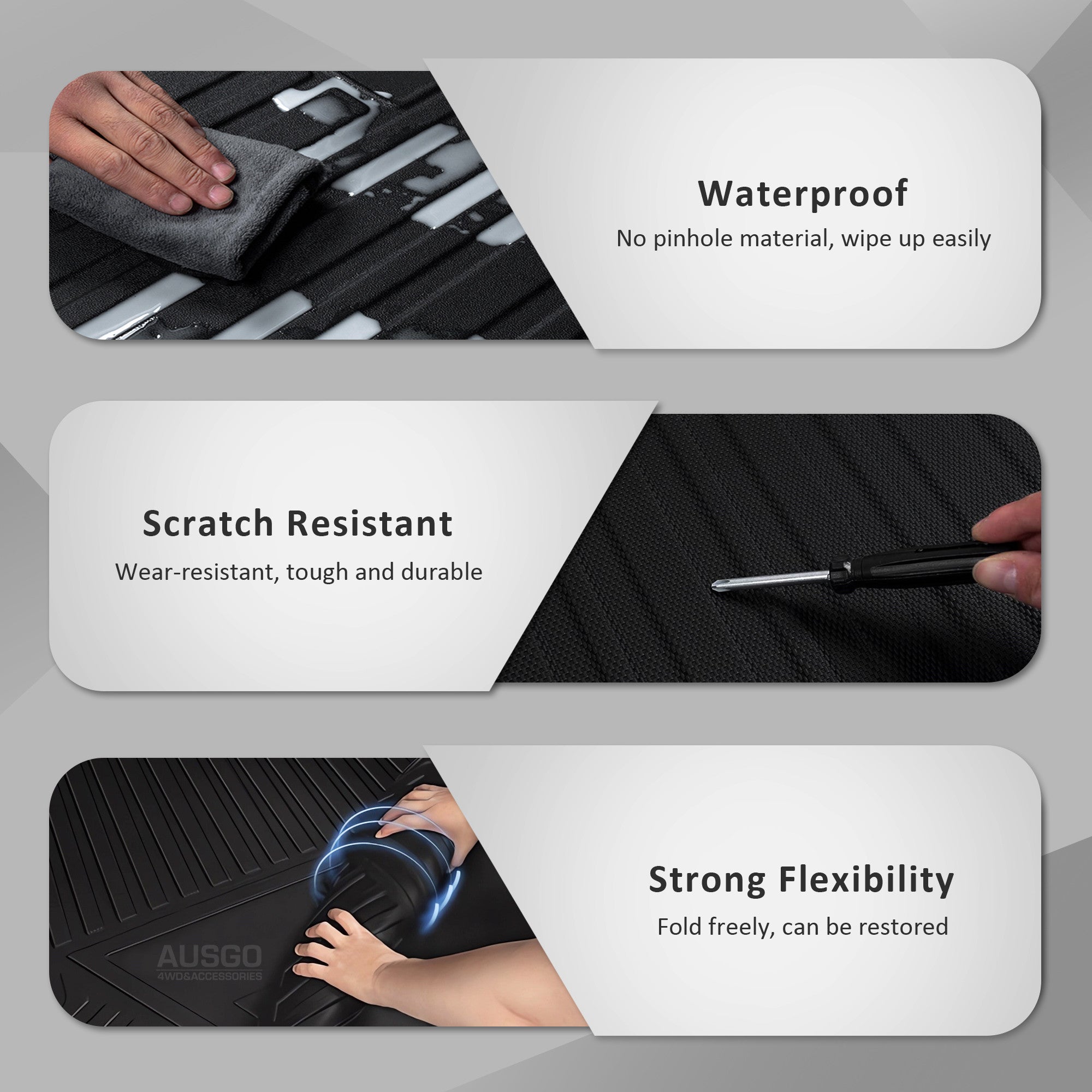 Premium Front & Rear Boot Liner for Tesla Model 3 (2019-2021) - Custom Fit All-Weather Floor Mats for Car Protection & Easy Cleaning - Perfect for Daily Commute, Road Trips & Outdoor Adventures