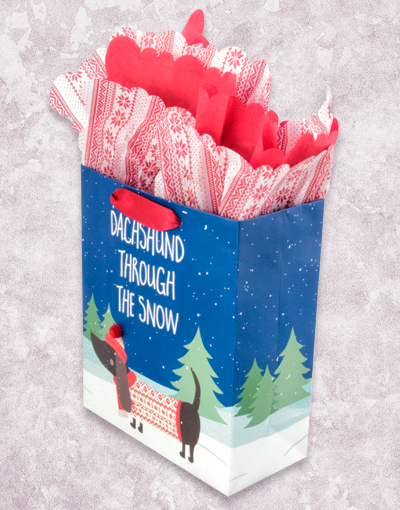 Christmas Dachshund Snow Garden Gift Bags - Perfect for Holiday Party Favors, Gift Wrapping & Festive Decorations