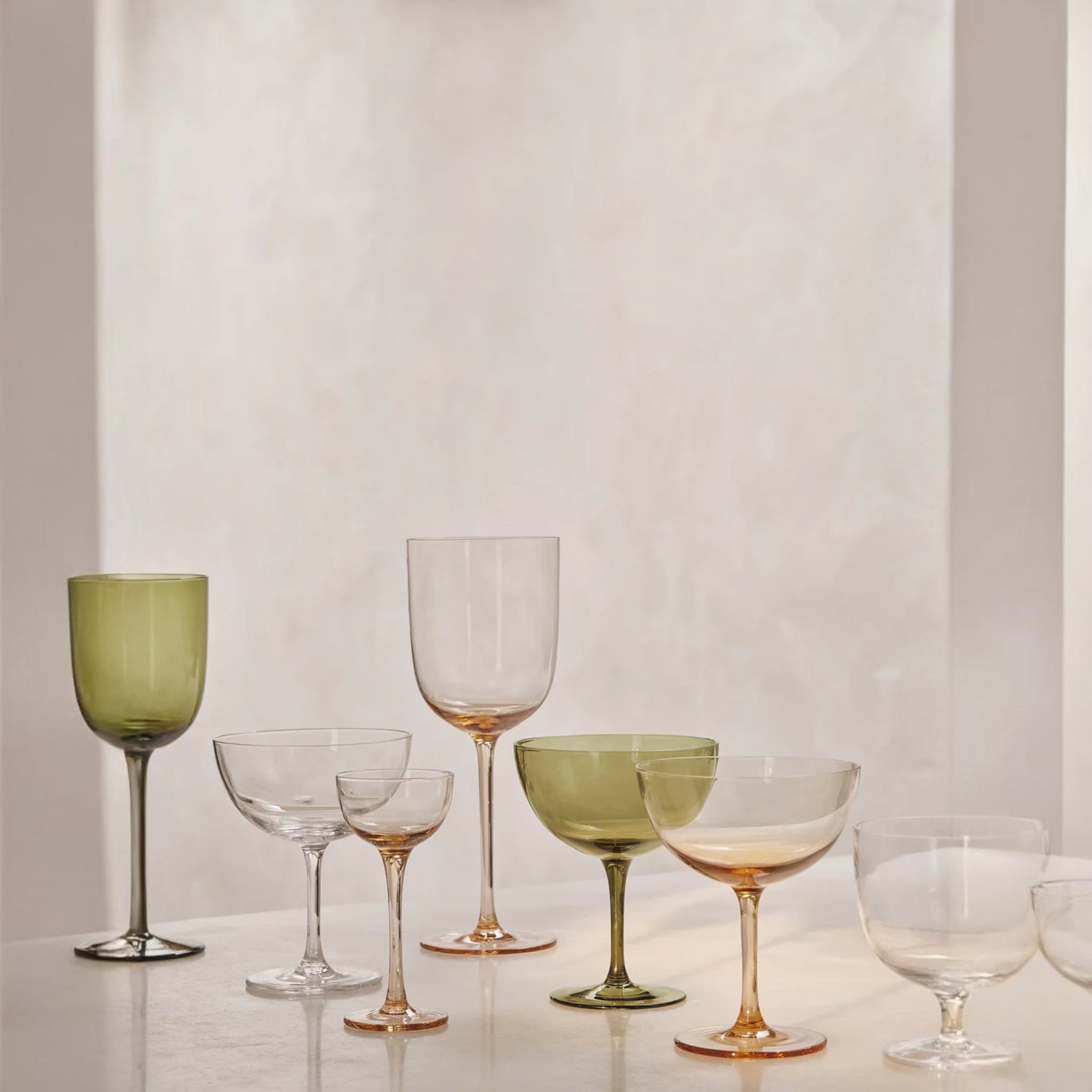 FERM LIVING Host Cocktail Glasses Set of 2 - Moss Green Barware for Entertaining, Dinner Parties & Home Decor