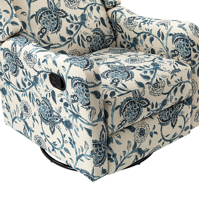 Damian Manual Swivel Glider Recliner Chair - Comfortable Living Room Furniture for Relaxing, Reading & Nursing