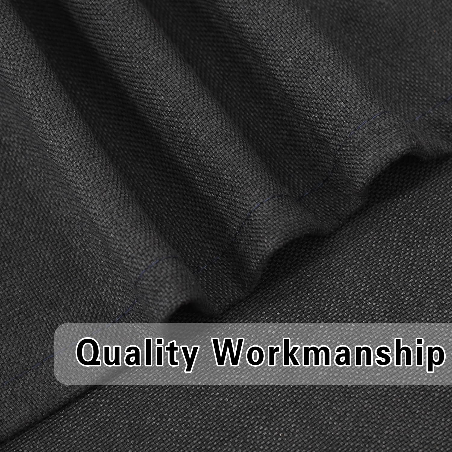 UPOPO Blackout Curtains 92 Inch Length - Linen Textured Privacy Drapes for Bedroom, Living Room & Kitchen - Thermal Insulated Window Treatment for Sliding Glass Door, Basement - 2 Panels Rod Pocket - Perfect for Light Blocking, Noise Reduction & Room Divider