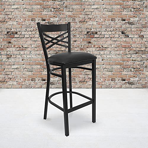 Black Vinyl Seat/Black Metal Frame