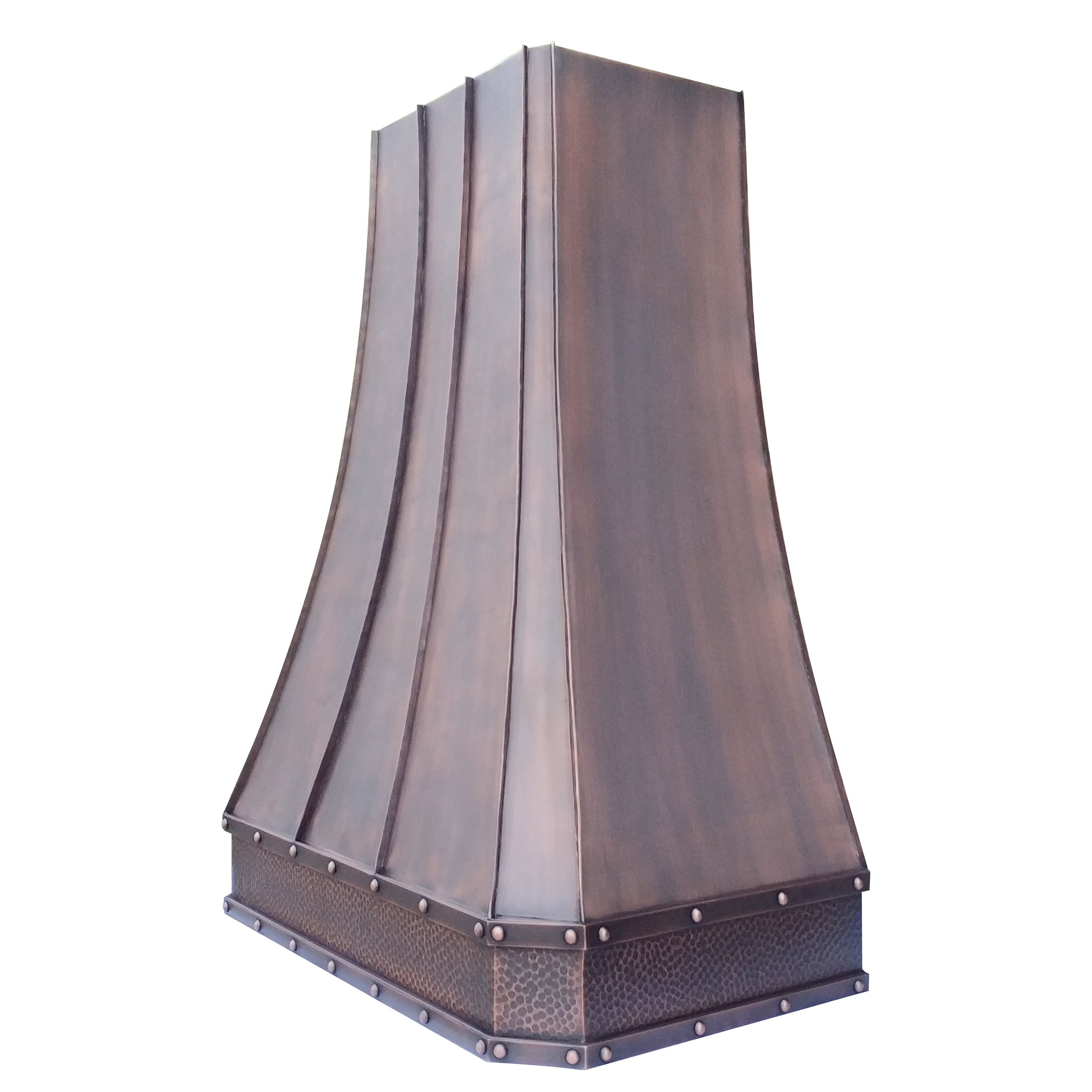 VH03T Custom Antique Copper Range Hood - Handcrafted Kitchen Vent Hood for Veronique | Vintage Style Range Hood for Farmhouse, Rustic & Modern Kitchens