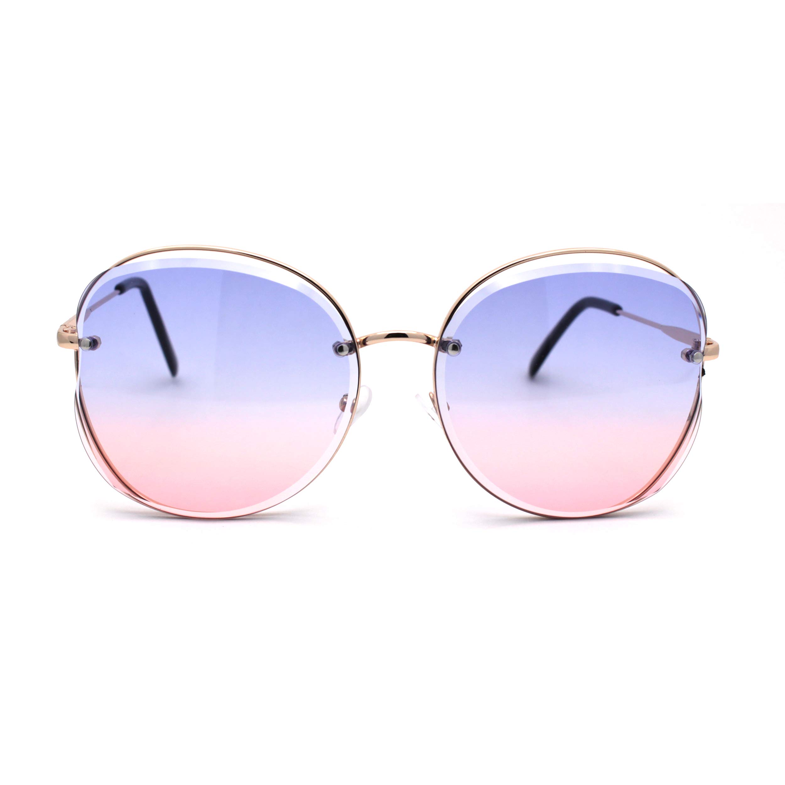 Women's Exposed Lens Butterfly Diva Fashion Sunglasses - Trendy Cat Eye Shades for Women - UV Protection - Perfect for Beach, Party & Summer Outfits