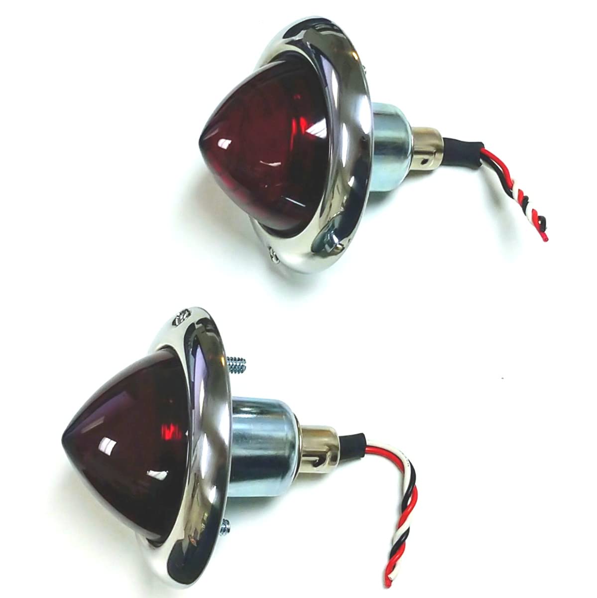(2) Custom Baby Bullet LED Tail Lights - Red/Red Stop Turn Tail Lights for Hot Rods & Street Rods - Perfect for Classic Car Restoration & Custom Builds
