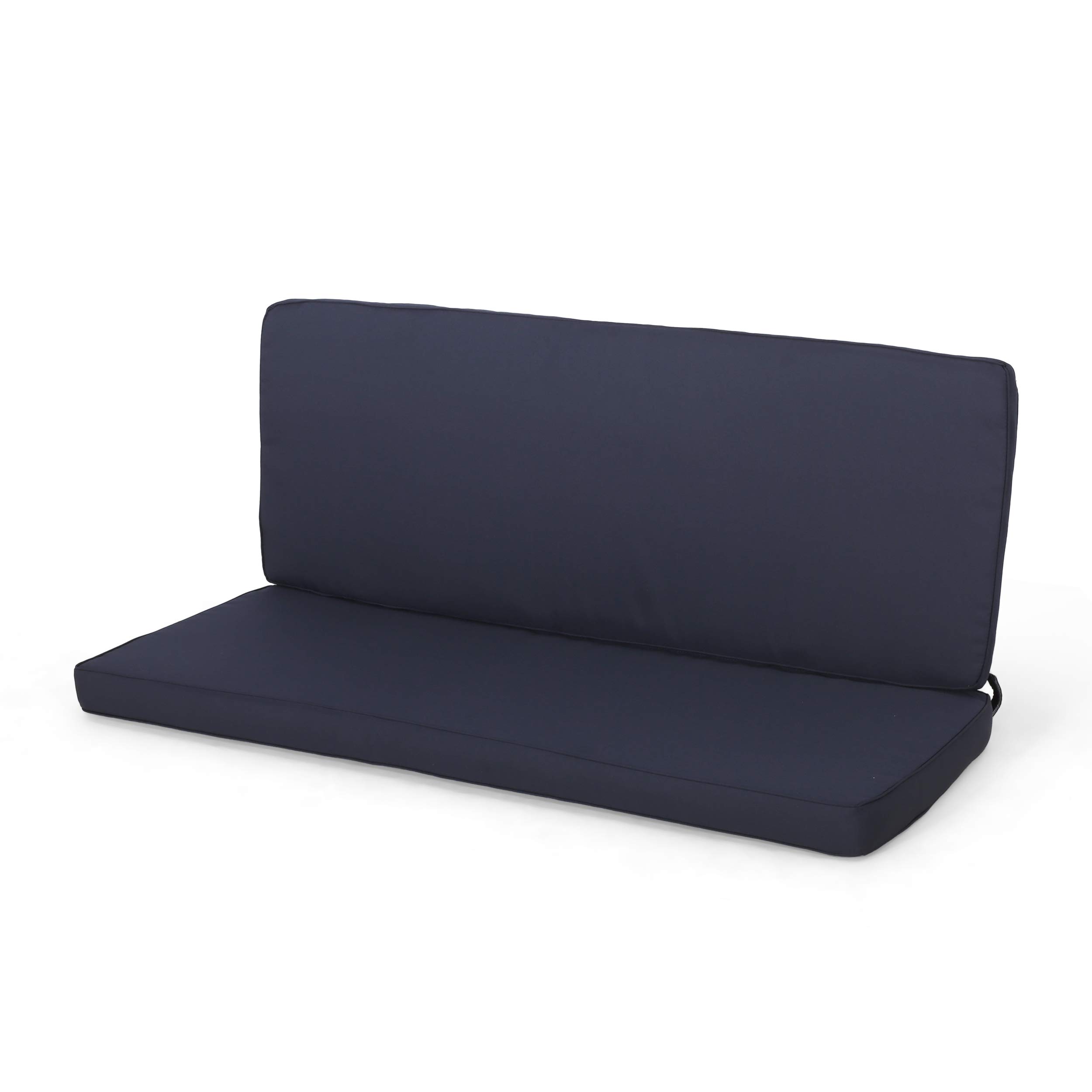 Christopher Knight Home 313290 Gavin Outdoor Water Resistant Fabric Loveseat Cushions - Navy Blue - Weatherproof & Durable Patio Furniture Cushions for Deck, Porch, and Poolside Lounging