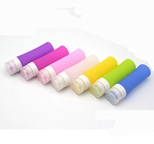3PCS Leakproof Silicone Travel Bottles (80ml) - Empty Refillable Squeeze Tubes with Flip Top Cap for Shampoo, Lotion & Toiletries | TSA Approved for Airplane Carry-on | Perfect for Gym, Vacation & Daily Use