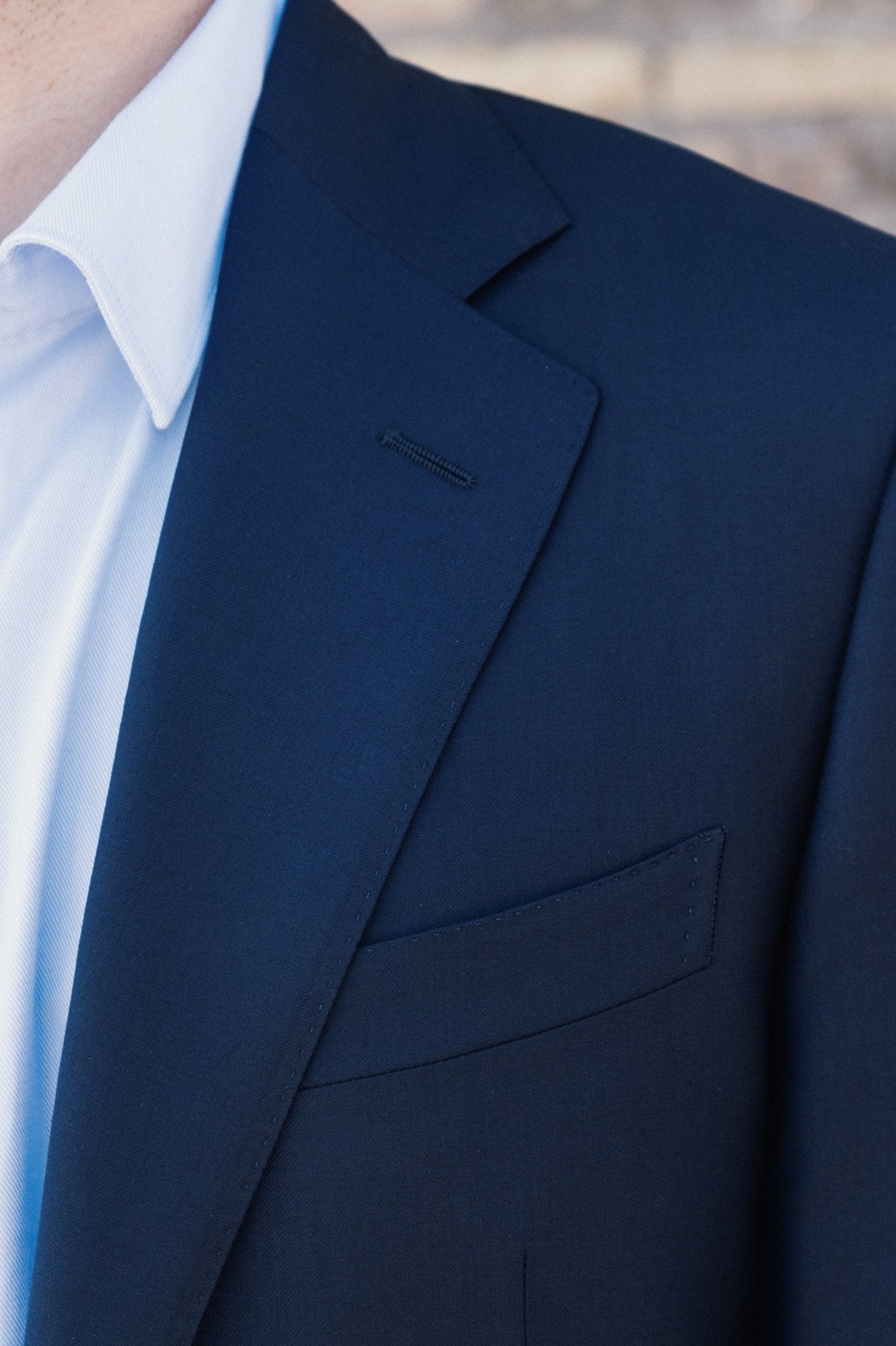Zegna Trofeo™ Plain Wool Suit for Men - Dark Navy Blue Business Suit | Premium Italian Wool Suit for Formal Occasions, Weddings & Office Wear