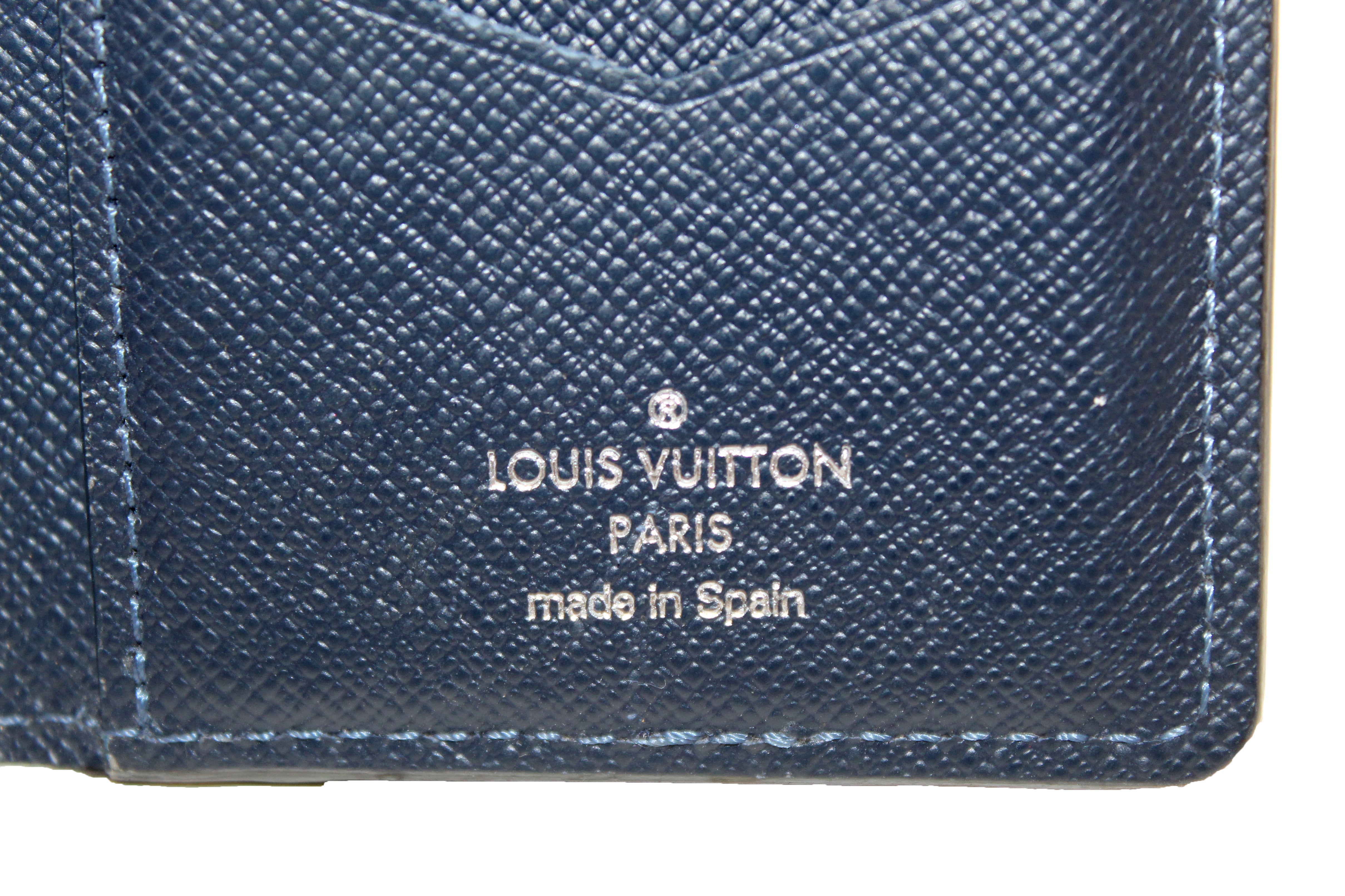 Authentic Louis Vuitton Black/Navy Epi Leather Pocket Organizer Wallet - Slim Card Holder for Business Cards, Credit Cards & ID - Perfect for Everyday Carry, Travel & Gifts