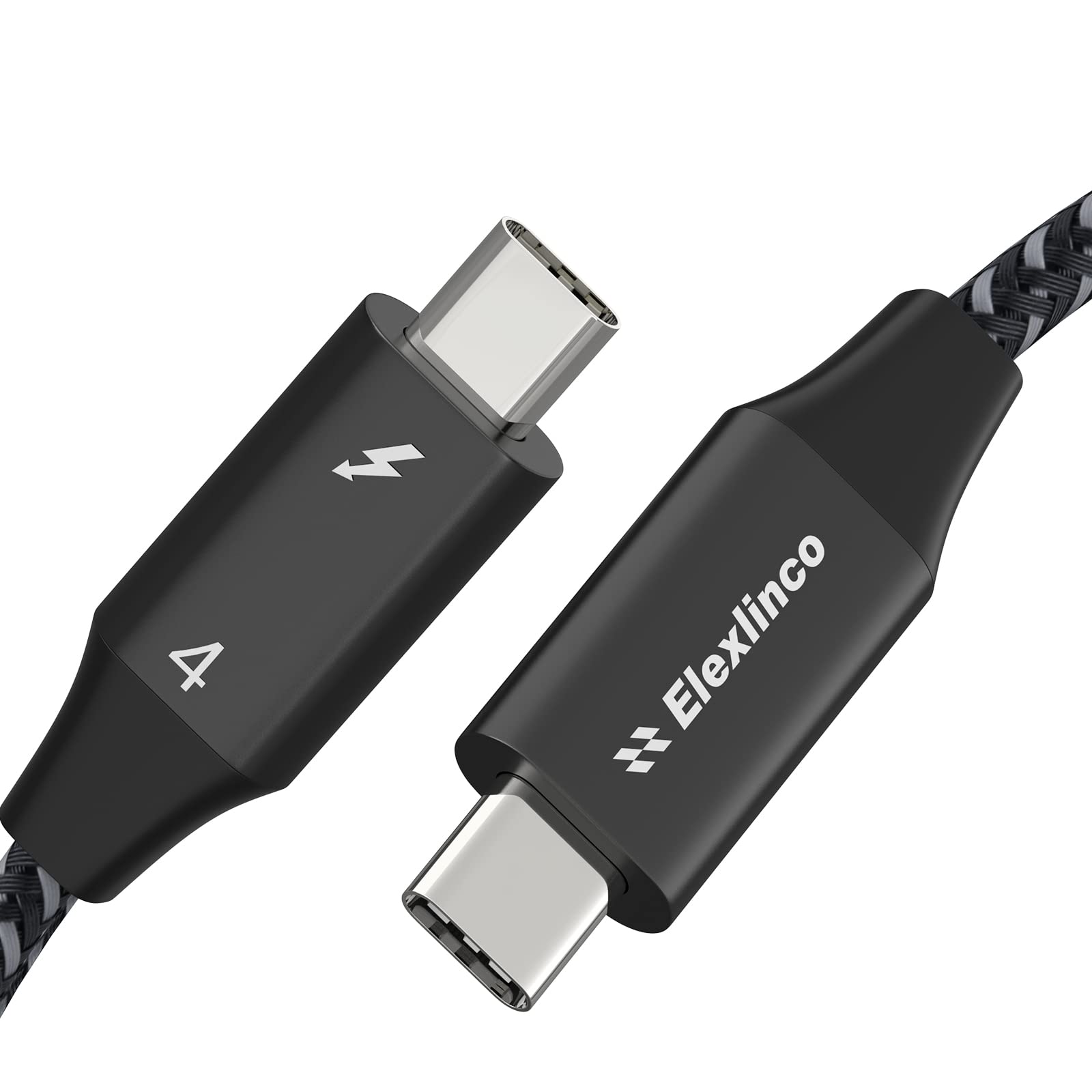 Elexlinco Thunderbolt 4 Cable 2m (6.6ft) - 40Gbps High-Speed Data Transfer, 8K Video Output, 100W Fast Charging - USB-C to USB-C Cable for MacBook Pro, iPad Pro, Studio Display, Thunderbolt Docks & More - Perfect for Home Office, Gaming & 4K/8K Video Editing