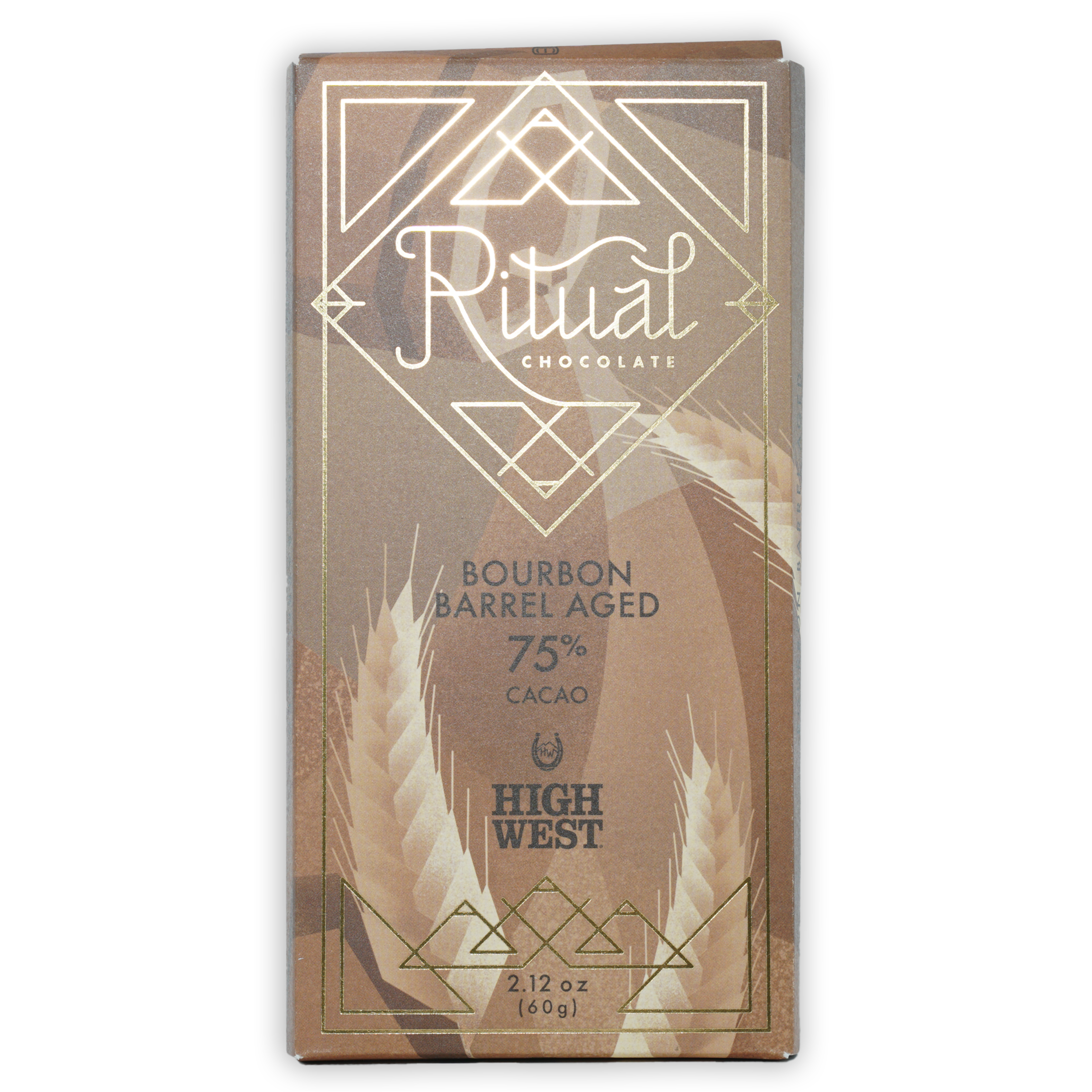 Premium Ritual Bourbon Barrel Aged 75% Dark Chocolate Bar - Perfect for Gifts, Desserts & Wine Pairing
